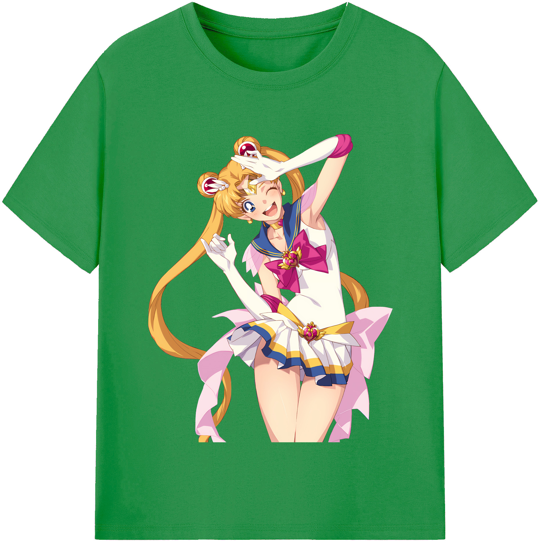 （画像用） 美少女戦士セーラームーン 月野 うさぎ つきの うさぎ Sailor Moon Tsukino Usagi レディースカジュアルプリントTシャツ（綿100％）