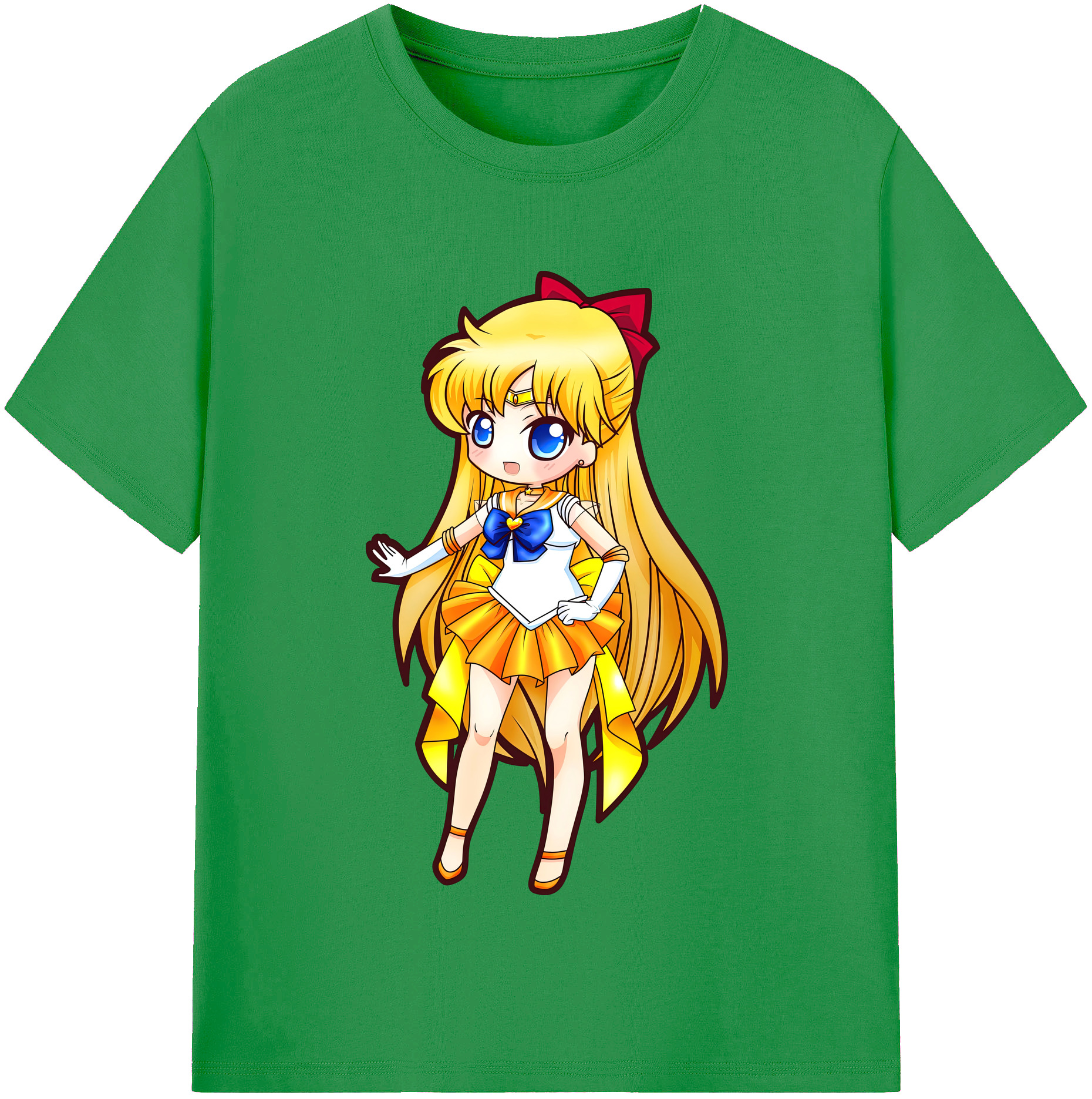 （画像用） 美少女戦士セーラームーン 愛野 美奈子 あいの みなこ Sailor Moon Aino Minako レディースカジュアルプリントTシャツ（綿100％）