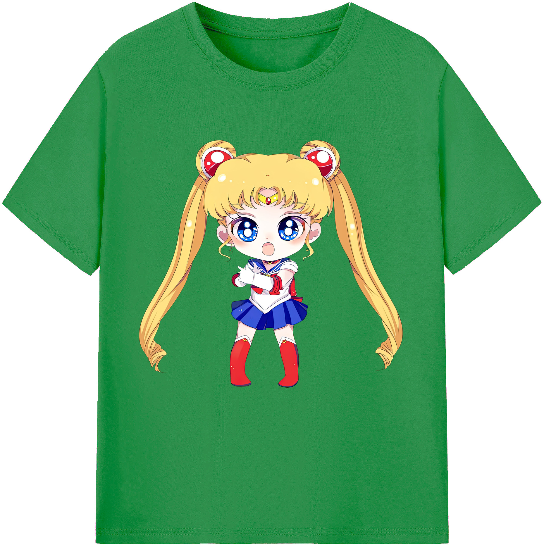 （画像用） 美少女戦士セーラームーン 月野 うさぎ つきの うさぎ Sailor Moon Tsukino Usagi レディースカジュアルプリントTシャツ（綿100％）