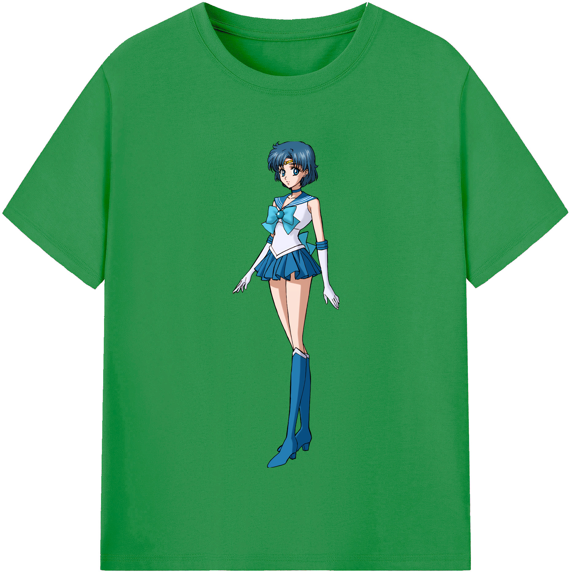 （画像用） 美少女戦士セーラームーン 水野 亜美 みずの あみ Sailor Moon Mizuno Ami レディースカジュアルプリントTシャツ（綿100％）