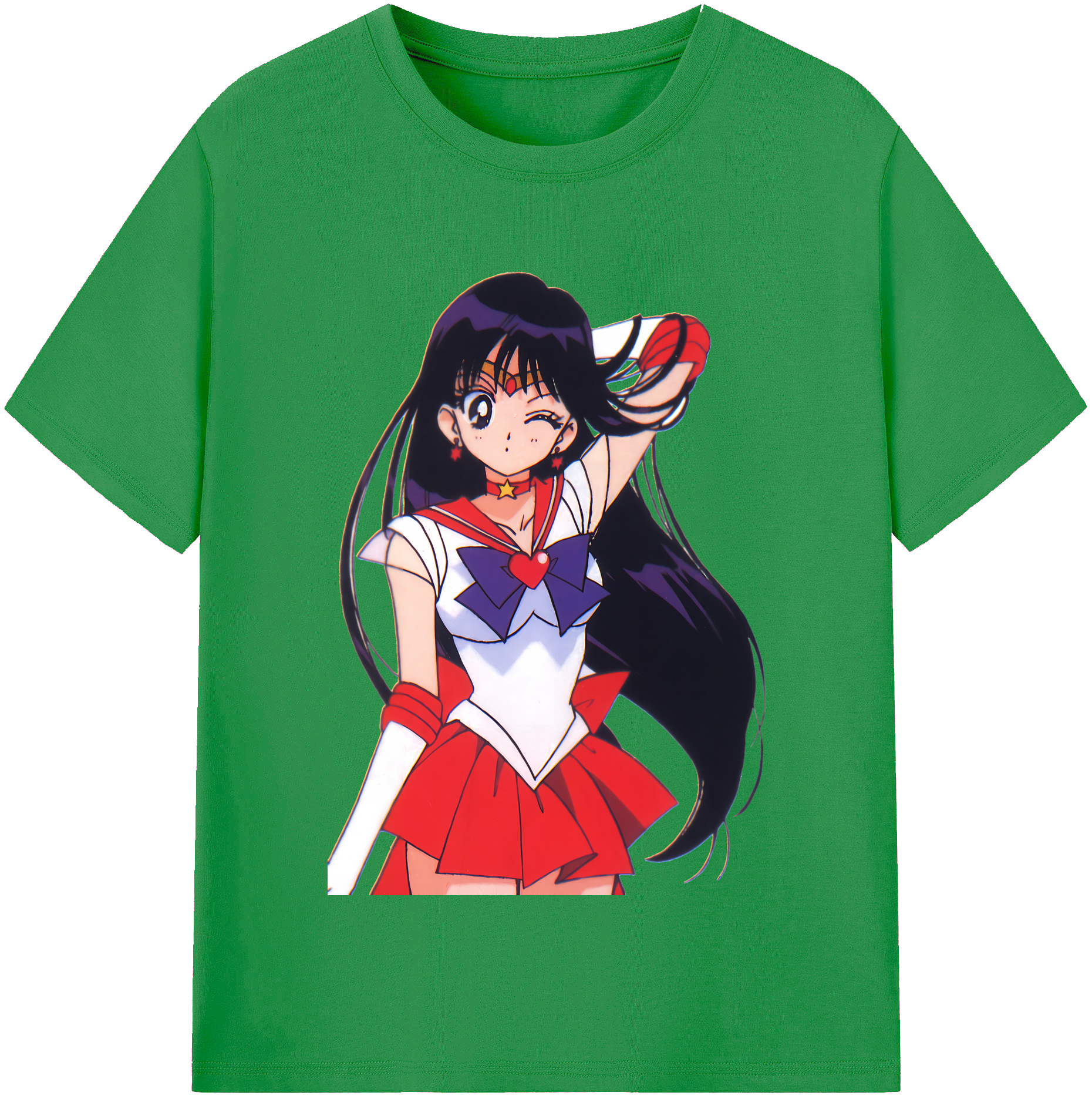 （画像用） 美少女戦士セーラームーン 火野レイ ひの レイ Sailor Moon Hino Rei （セーラーマーズ,Sailor Mars） レディースカジュアルプリントTシャツ（綿100％）