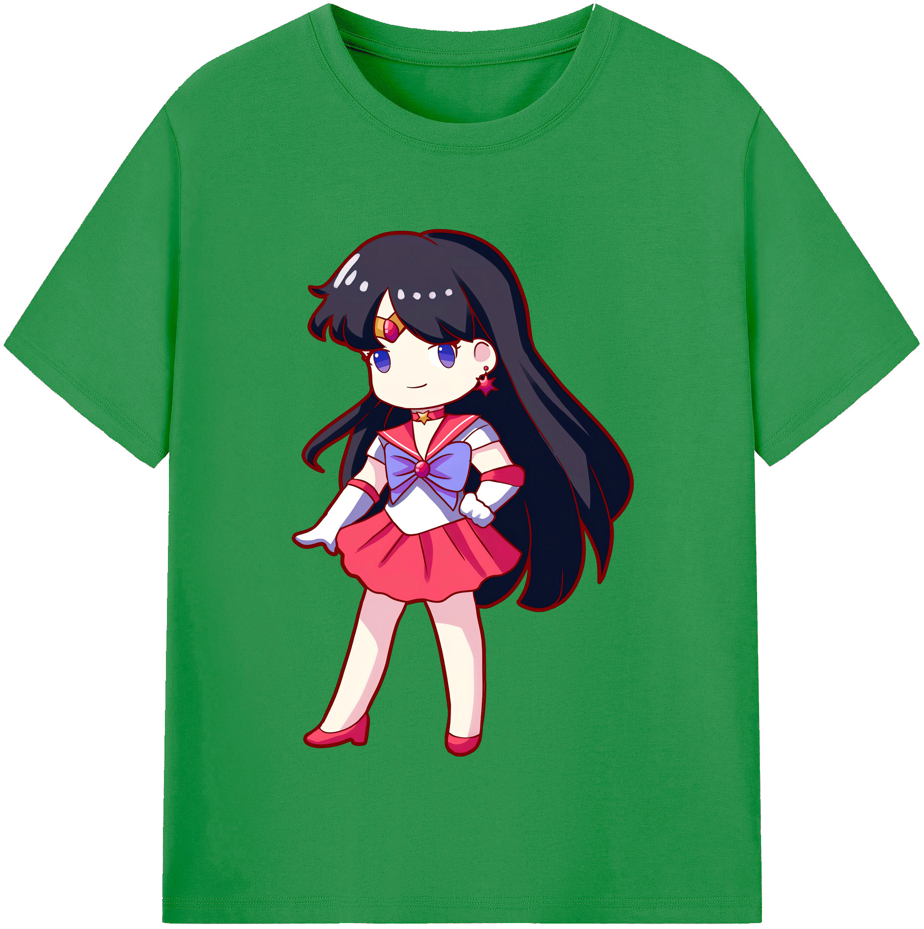 （画像用） 美少女戦士セーラームーン 火野レイ ひの レイ Sailor Moon Hino Rei （セーラーマーズ,Sailor Mars） レディースカジュアルプリントTシャツ（綿100％）