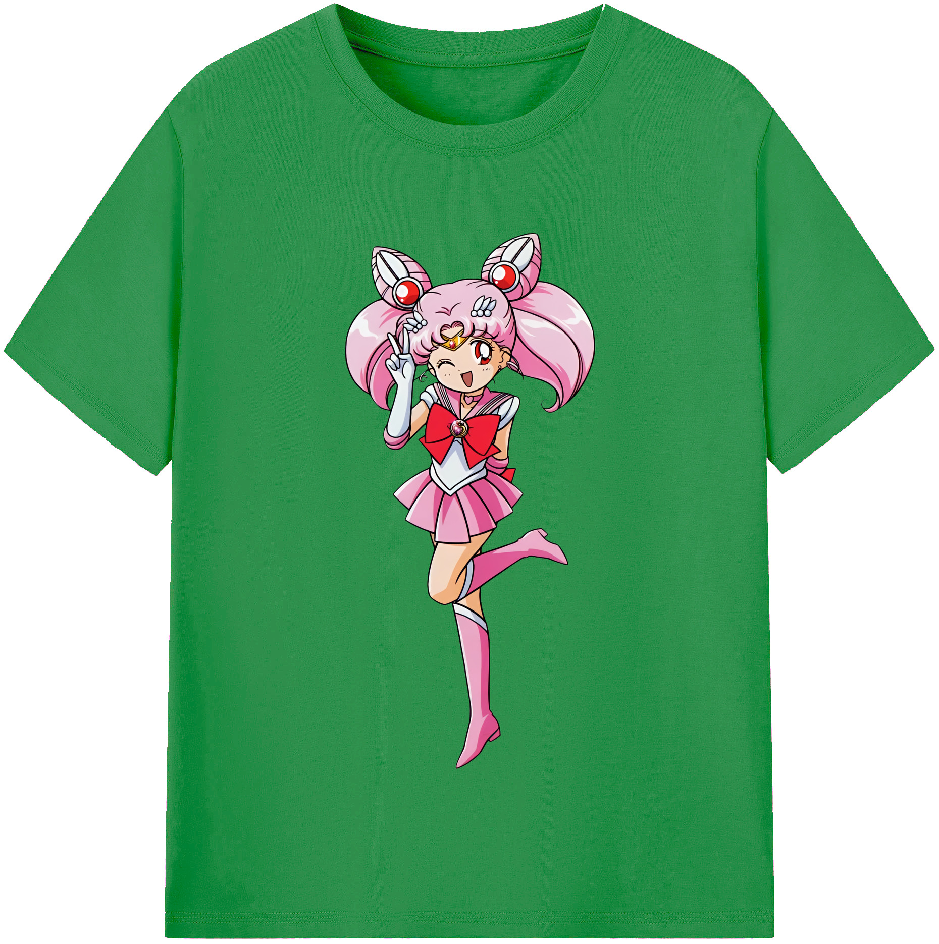 （画像用） 美少女戦士セーラームーン ちびうさ Sailor Moon Chibiusa Tsukino Usagi Small Lady Serenity レディースカジュアルプリントTシャツ（綿100％）