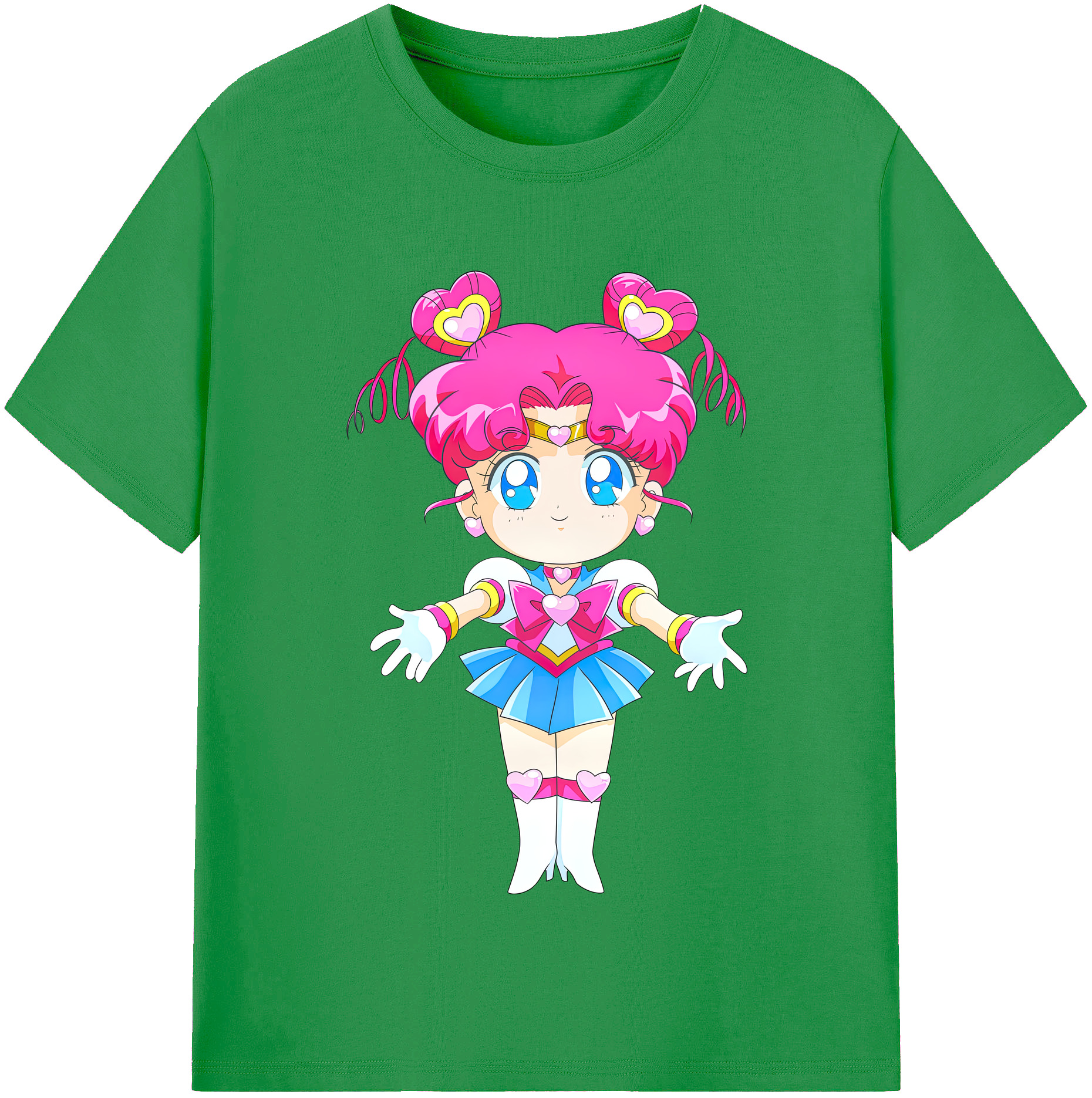 （画像用） 美少女戦士セーラームーン ちびうさ Sailor Moon Chibiusa Tsukino Usagi Small Lady Serenity レディースカジュアルプリントTシャツ（綿100％）