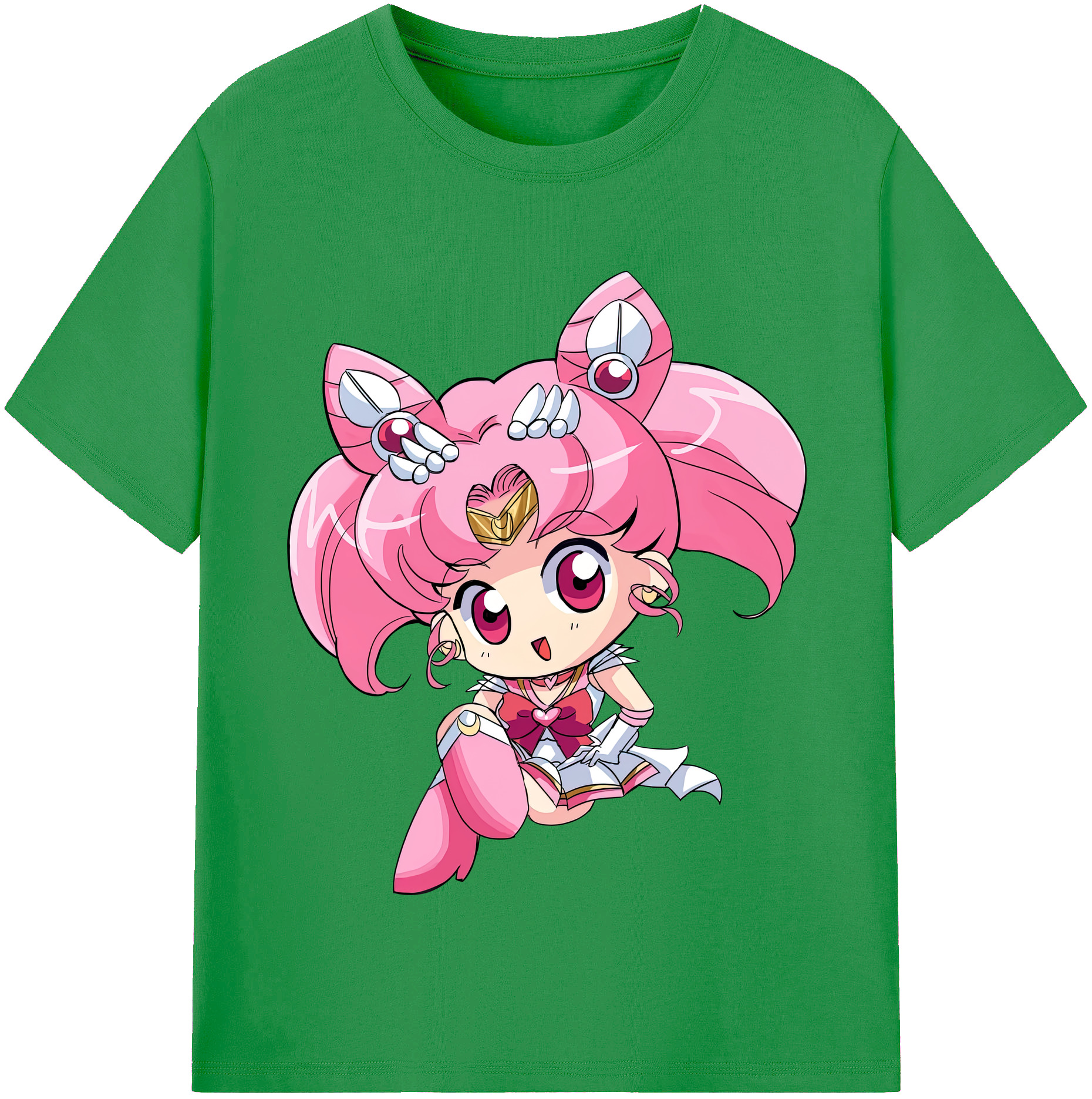 （画像用） 美少女戦士セーラームーン ちびうさ Sailor Moon Chibiusa Tsukino Usagi Small Lady Serenity レディースカジュアルプリントTシャツ（綿100％）