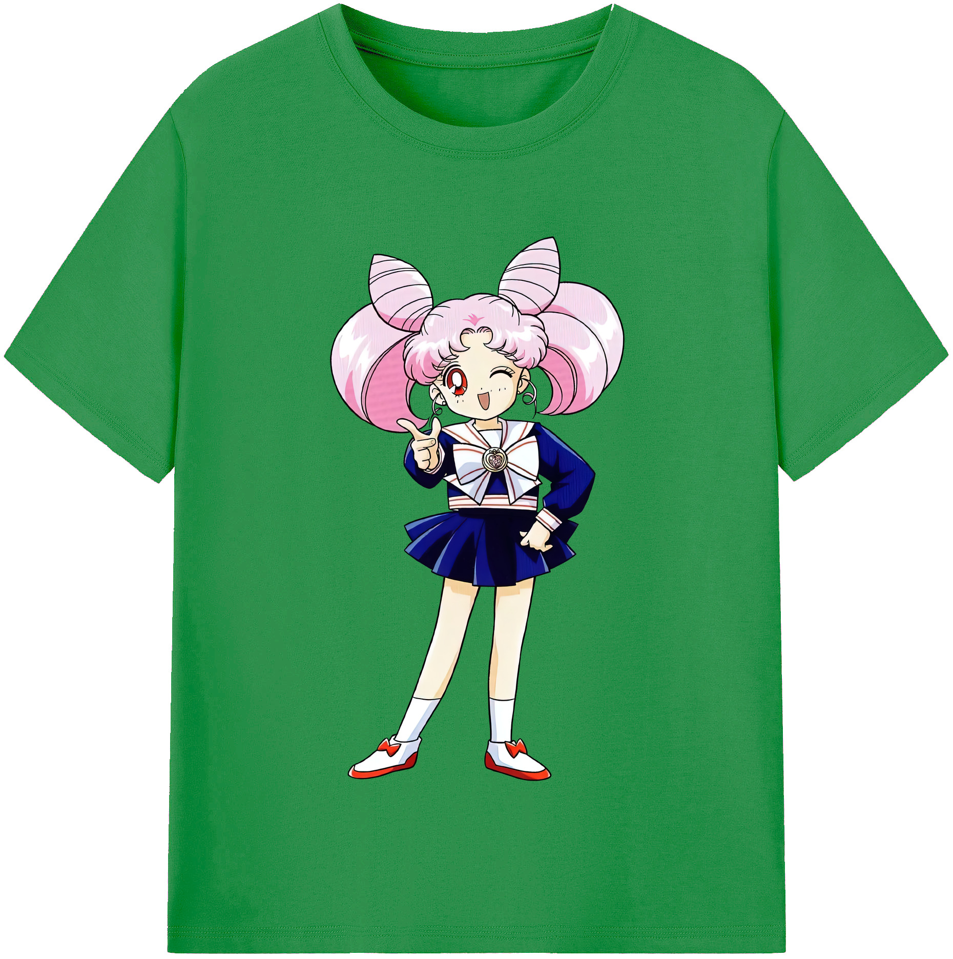（画像用） 美少女戦士セーラームーン ちびうさ Sailor Moon Chibiusa Tsukino Usagi Small Lady Serenity レディースカジュアルプリントTシャツ（綿100％）
