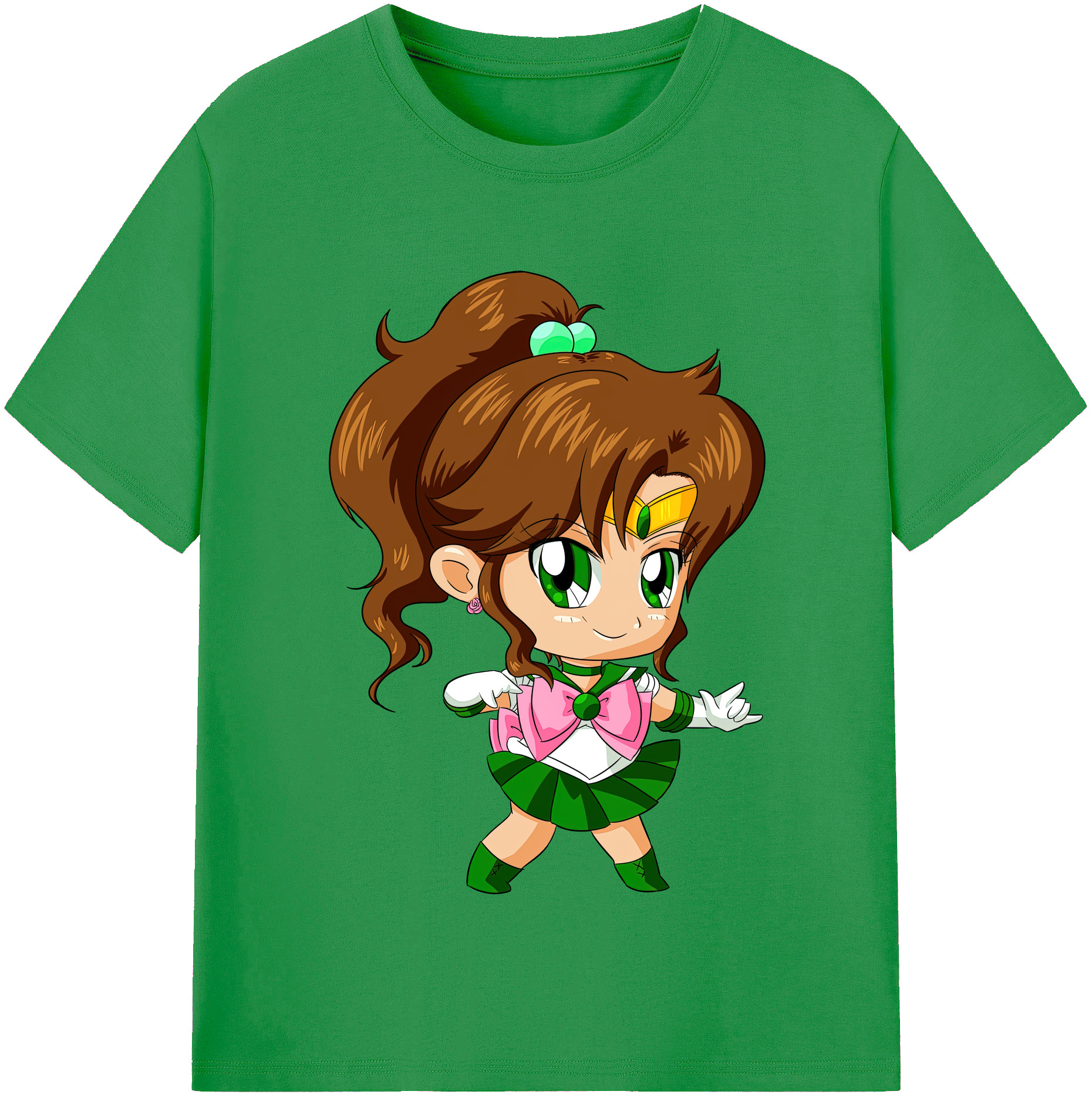 （画像用） 美少女戦士セーラームーン 木野 まこと きの まこと Sailor Moon Kino Makoto （セーラージュピター；Sailor Jupiter） レディースカジュアルプリントTシャツ（綿100％）