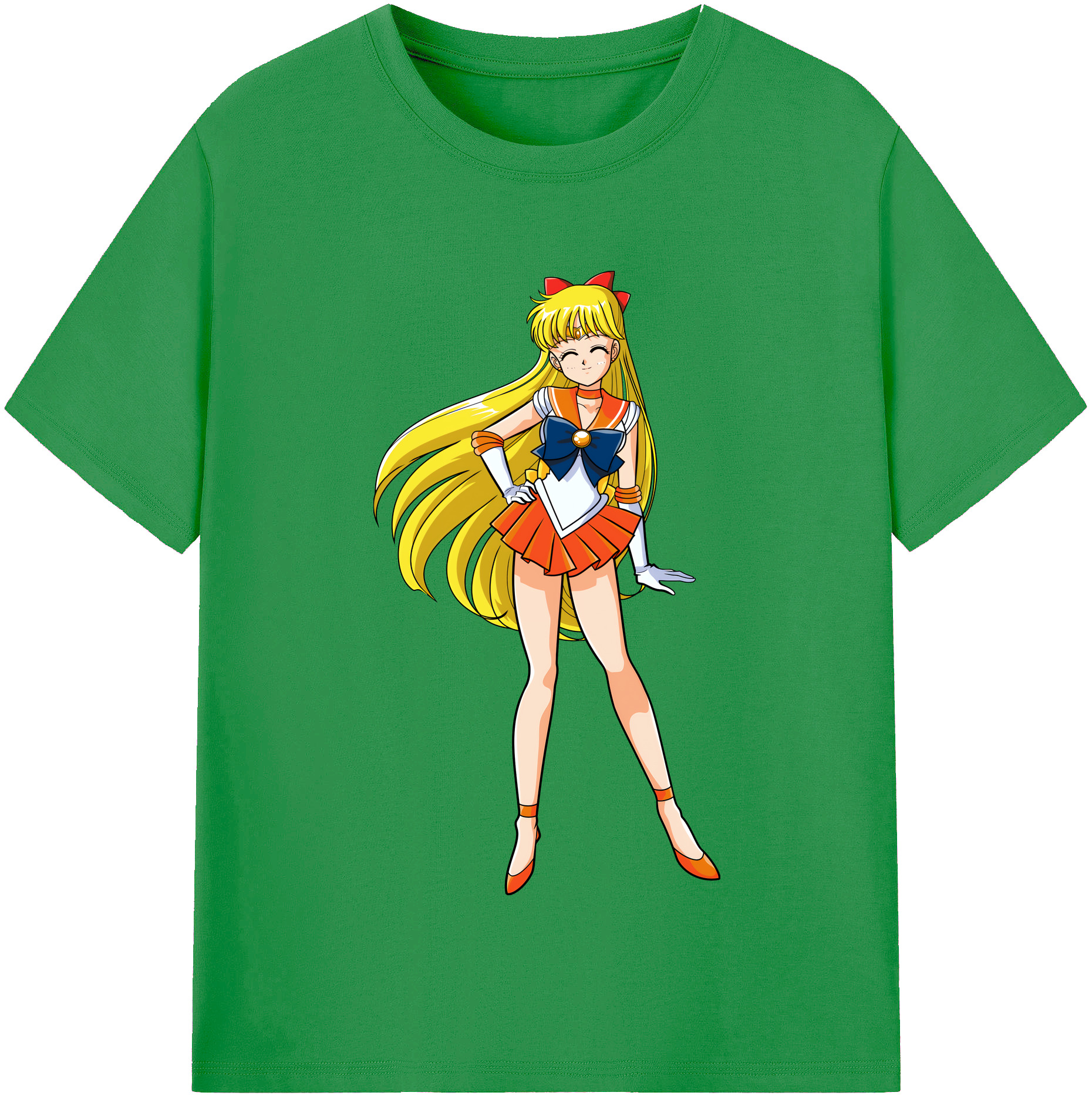 （画像用） 美少女戦士セーラームーン 愛野 美奈子 あいの みなこ Sailor Moon Aino Minako レディースカジュアルプリントTシャツ（綿100％）