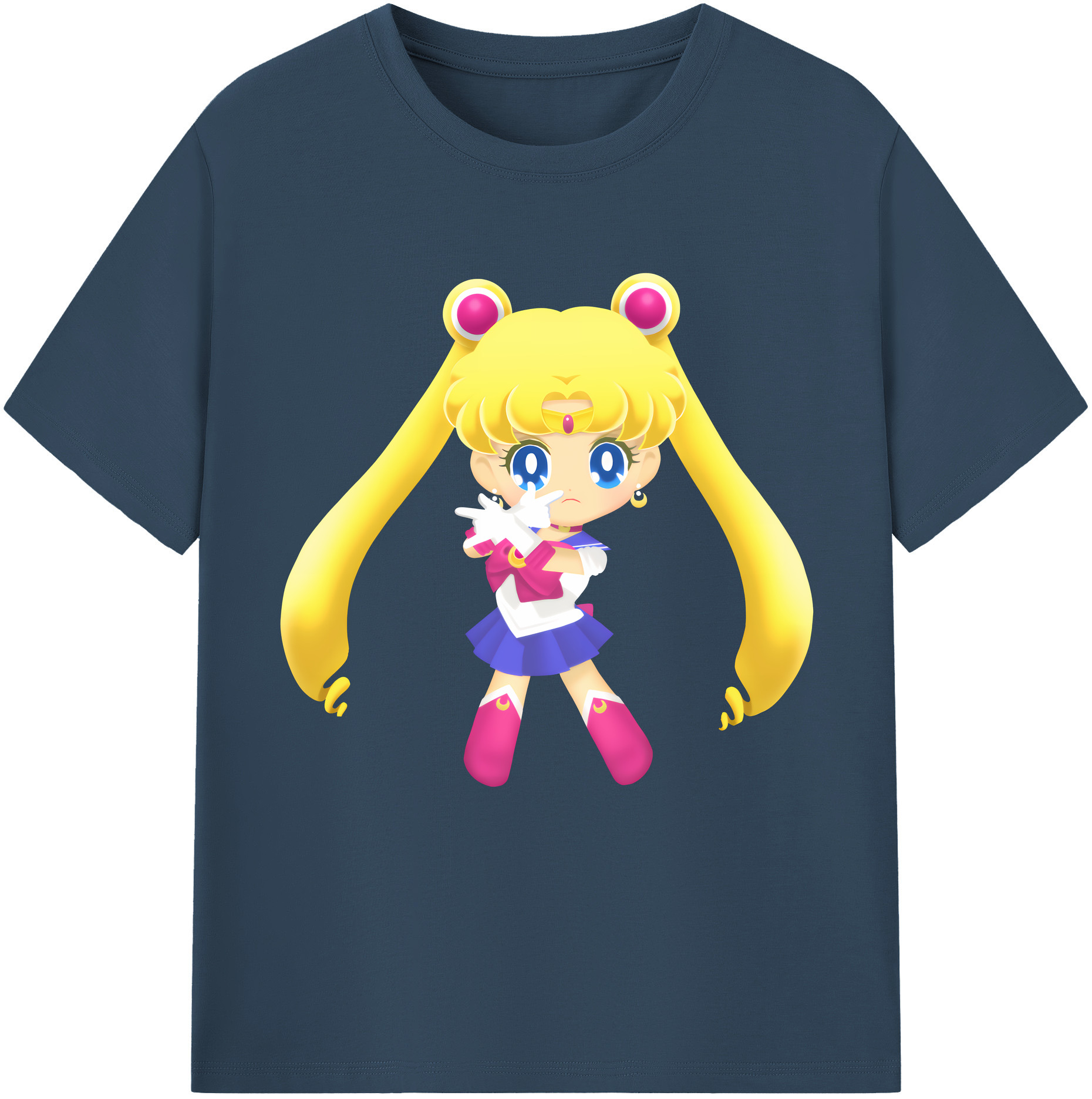 （画像用） 美少女戦士セーラームーン 月野 うさぎ つきの うさぎ Sailor Moon Tsukino Usagi レディースカジュアルプリントTシャツ（綿100％）