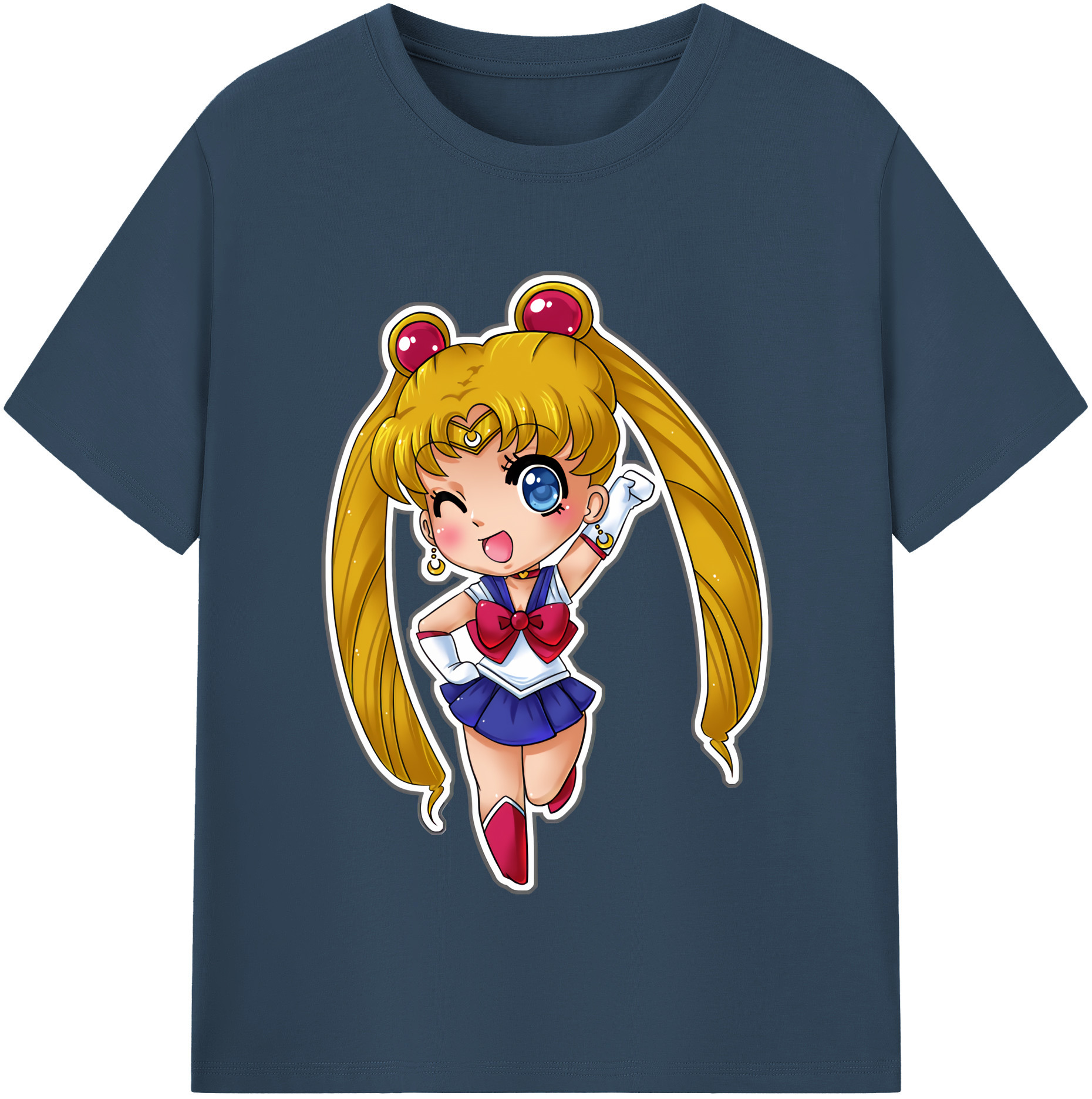 （画像用） 美少女戦士セーラームーン 月野 うさぎ つきの うさぎ Sailor Moon Tsukino Usagi レディースカジュアルプリントTシャツ（綿100％）