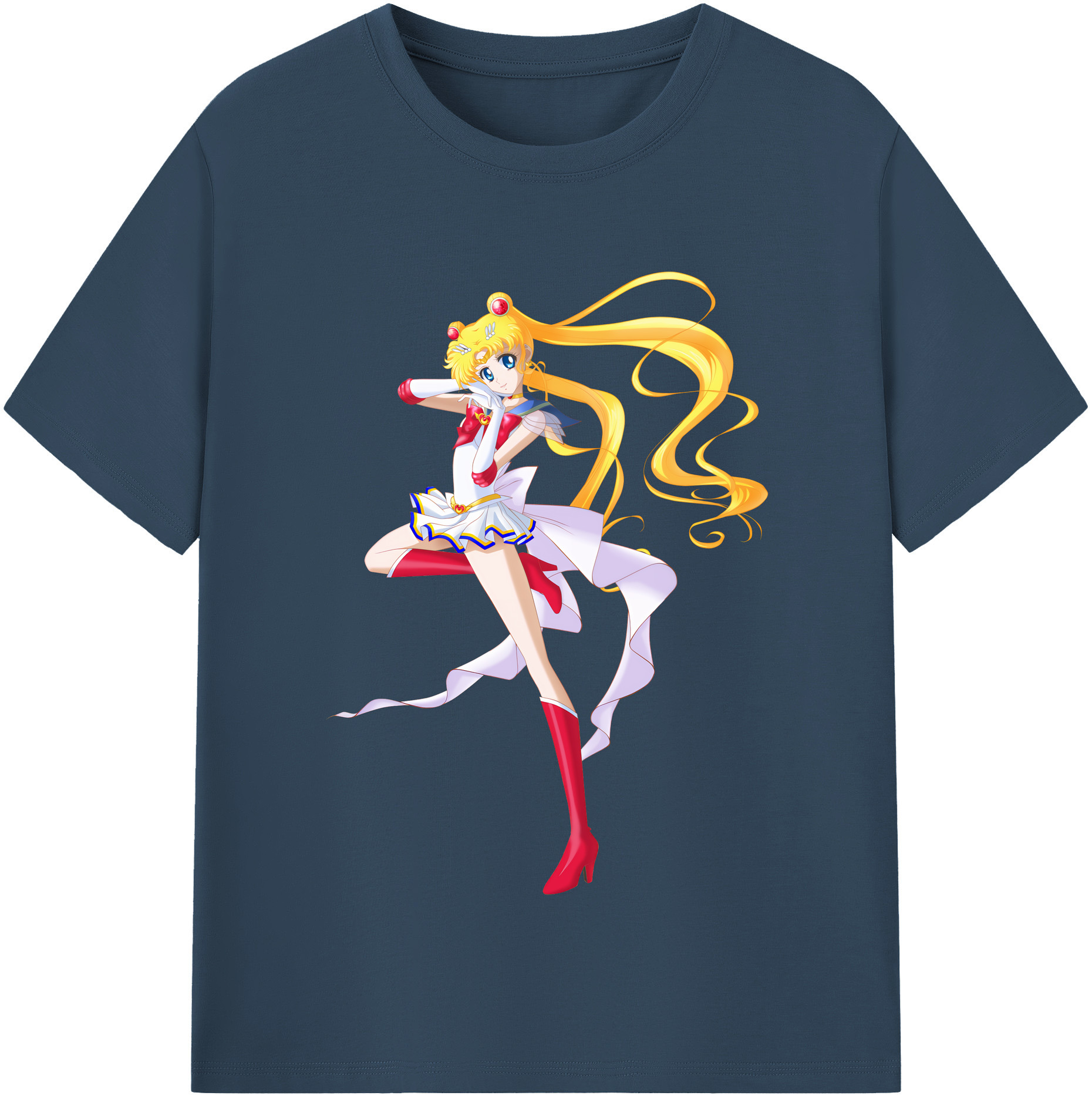 （画像用） 美少女戦士セーラームーン 月野 うさぎ つきの うさぎ Sailor Moon Tsukino Usagi レディースカジュアルプリントTシャツ（綿100％）