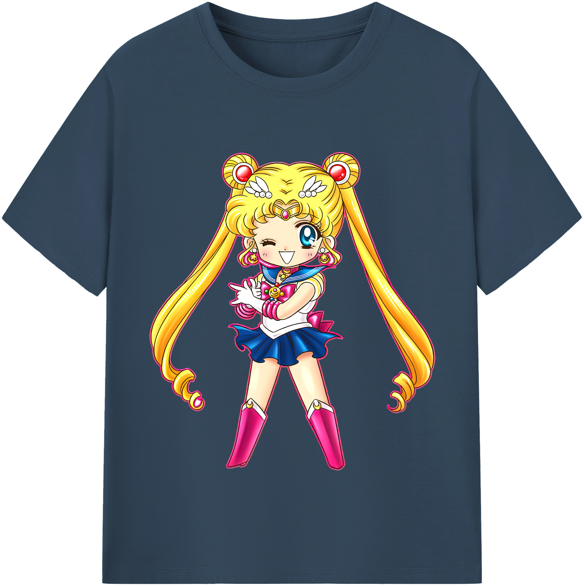 （画像用） 美少女戦士セーラームーン 月野 うさぎ つきの うさぎ Sailor Moon Tsukino Usagi レディースカジュアルプリントTシャツ（綿100％）