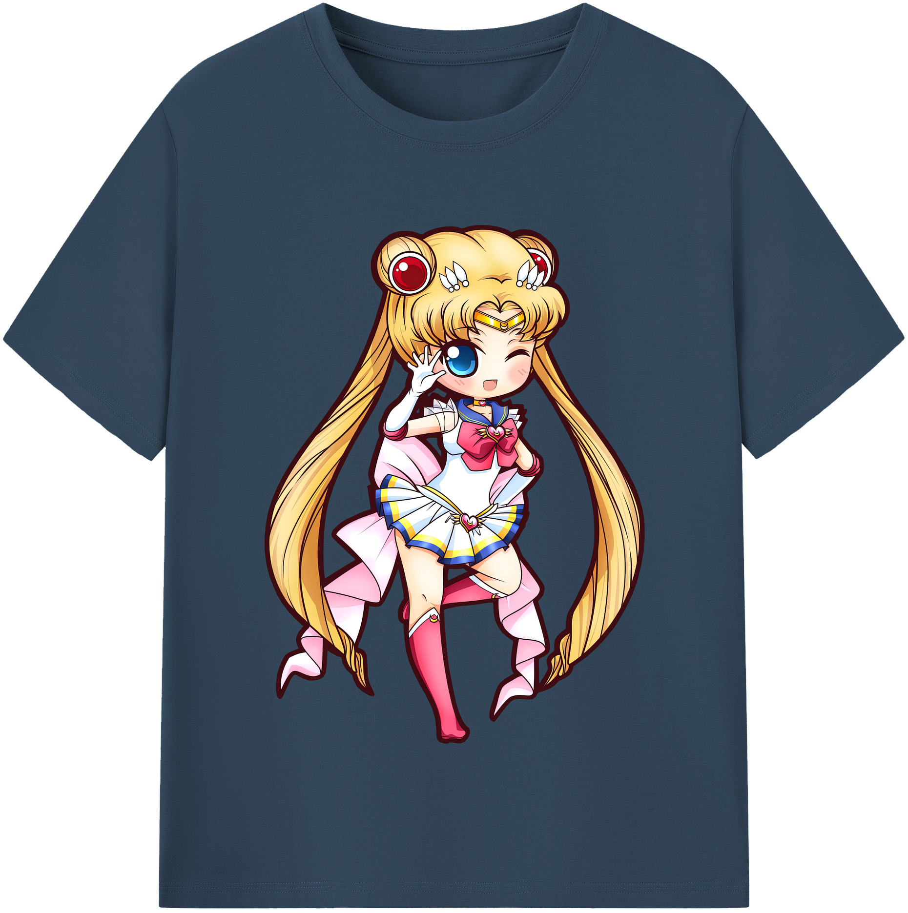 （画像用） 美少女戦士セーラームーン 月野 うさぎ つきの うさぎ Sailor Moon Tsukino Usagi レディースカジュアルプリントTシャツ（綿100％）