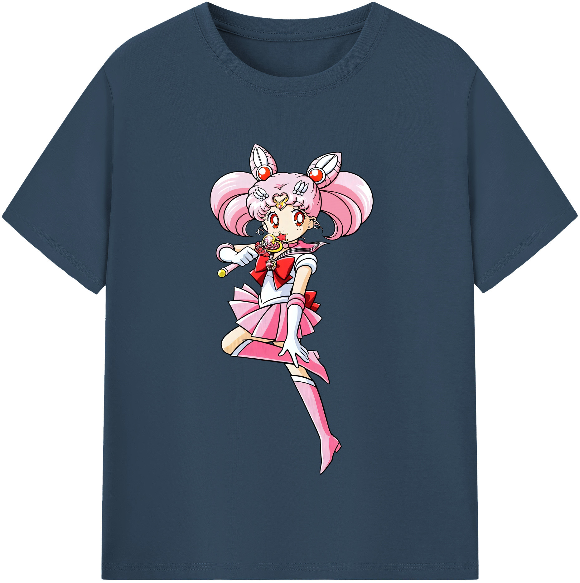 （画像用） 美少女戦士セーラームーン ちびうさ Sailor Moon Chibiusa Tsukino Usagi Small Lady Serenity レディースカジュアルプリントTシャツ（綿100％）