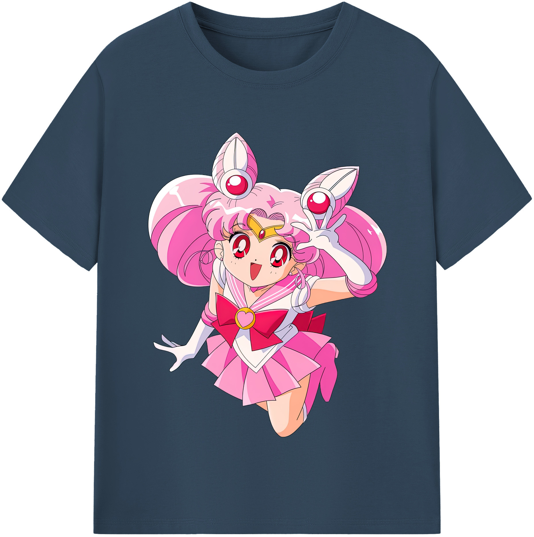 （画像用） 美少女戦士セーラームーン ちびうさ Sailor Moon Chibiusa Tsukino Usagi Small Lady Serenity レディースカジュアルプリントTシャツ（綿100％）
