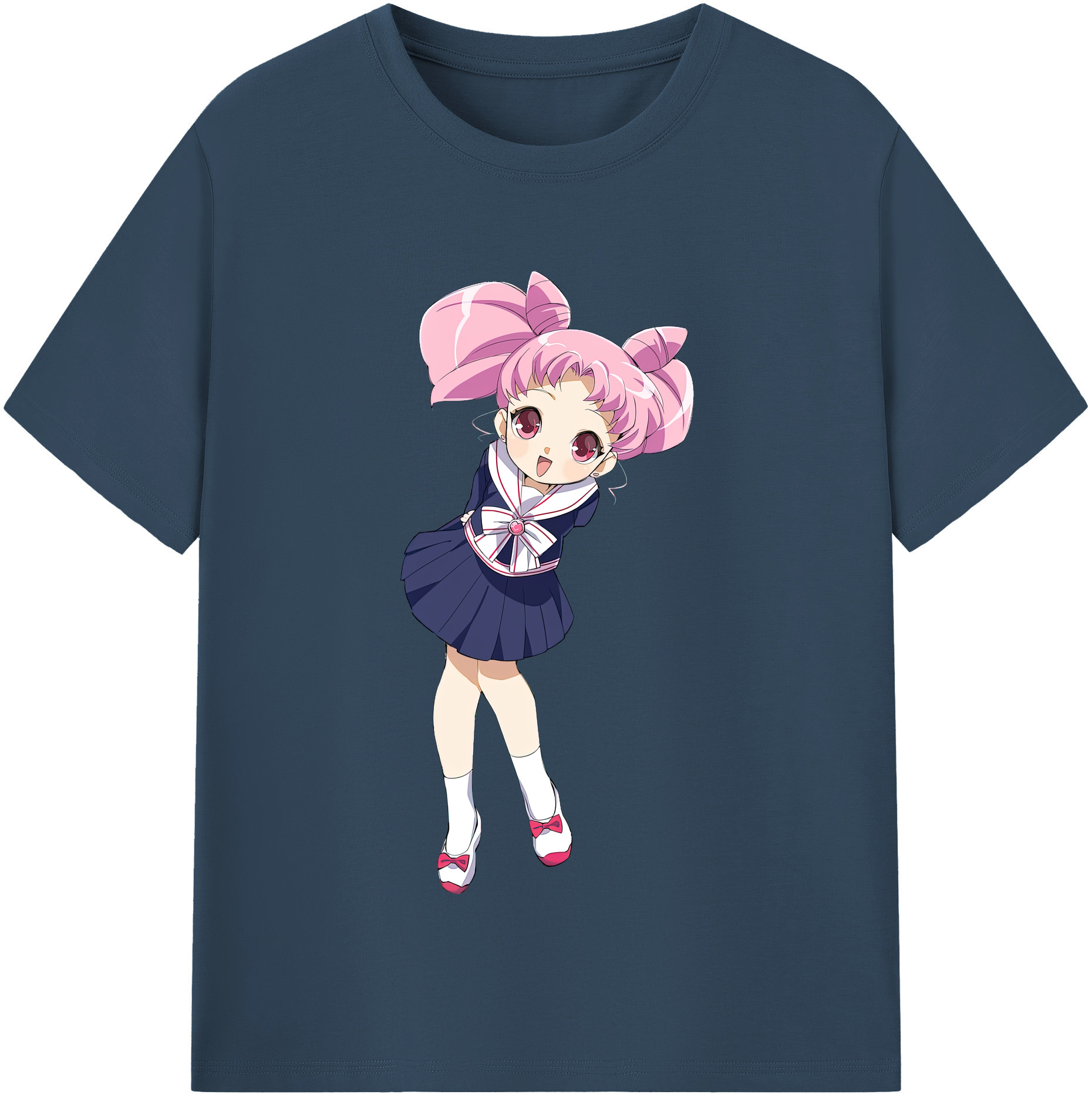 （画像用） 美少女戦士セーラームーン ちびうさ Sailor Moon Chibiusa Tsukino Usagi Small Lady Serenity レディースカジュアルプリントTシャツ（綿100％）