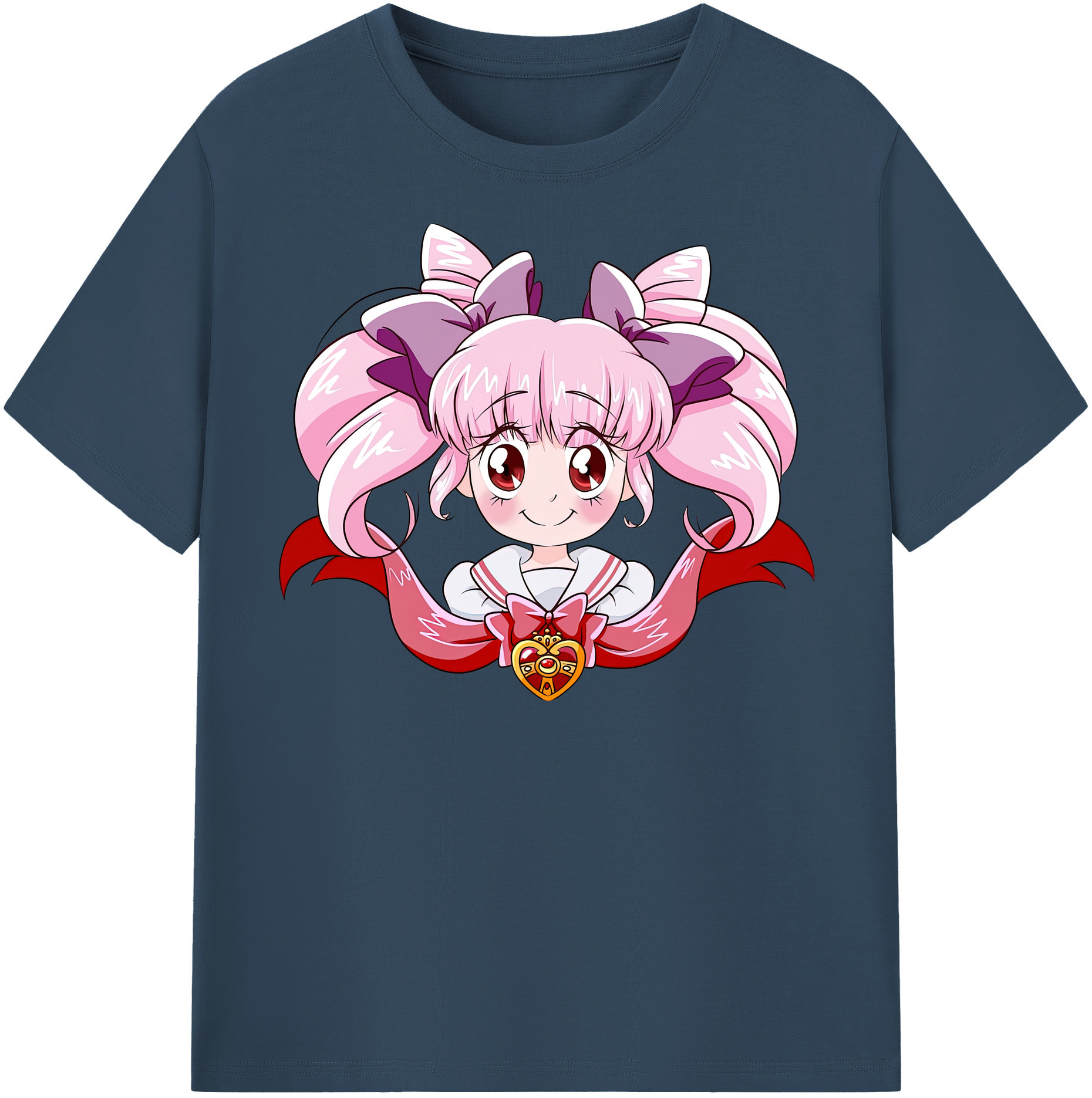 （画像用） 美少女戦士セーラームーン ちびうさ Sailor Moon Chibiusa Tsukino Usagi Small Lady Serenity レディースカジュアルプリントTシャツ（綿100％）