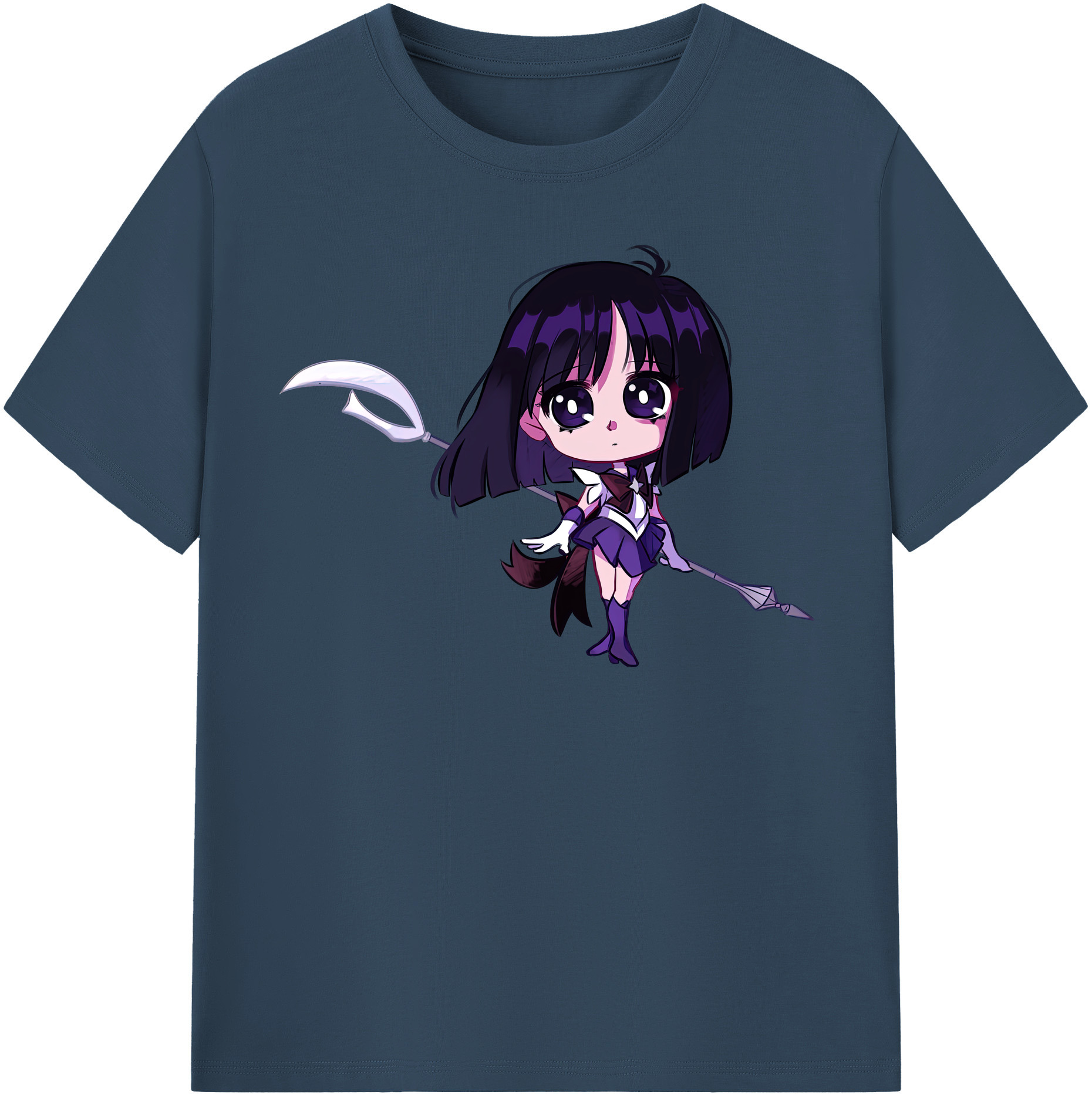 （画像用） 美少女戦士セーラームーン 土萠ほたる Sailor Moon Tomoe Hotaru （セーラーサターン；Sailor Saturn） レディースカジュアルプリントTシャツ（綿100％）