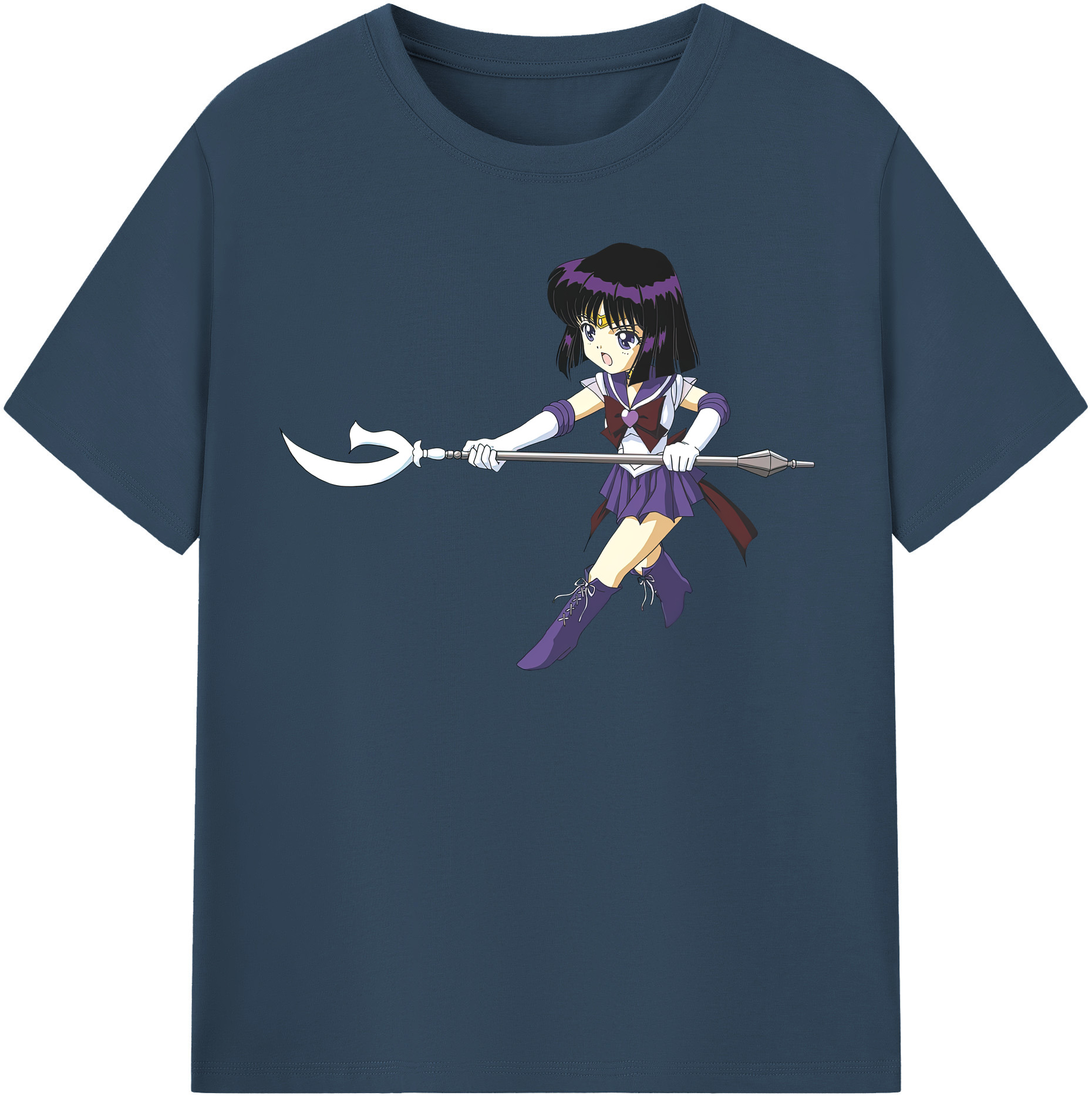 （画像用） 美少女戦士セーラームーン 土萠ほたる Sailor Moon Tomoe Hotaru （セーラーサターン；Sailor Saturn） レディースカジュアルプリントTシャツ（綿100％）