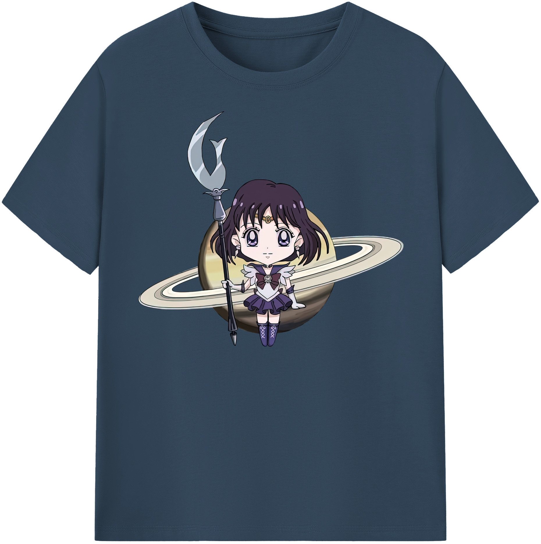 （画像用） 美少女戦士セーラームーン 土萠ほたる Sailor Moon Tomoe Hotaru （セーラーサターン；Sailor Saturn） レディースカジュアルプリントTシャツ（綿100％）