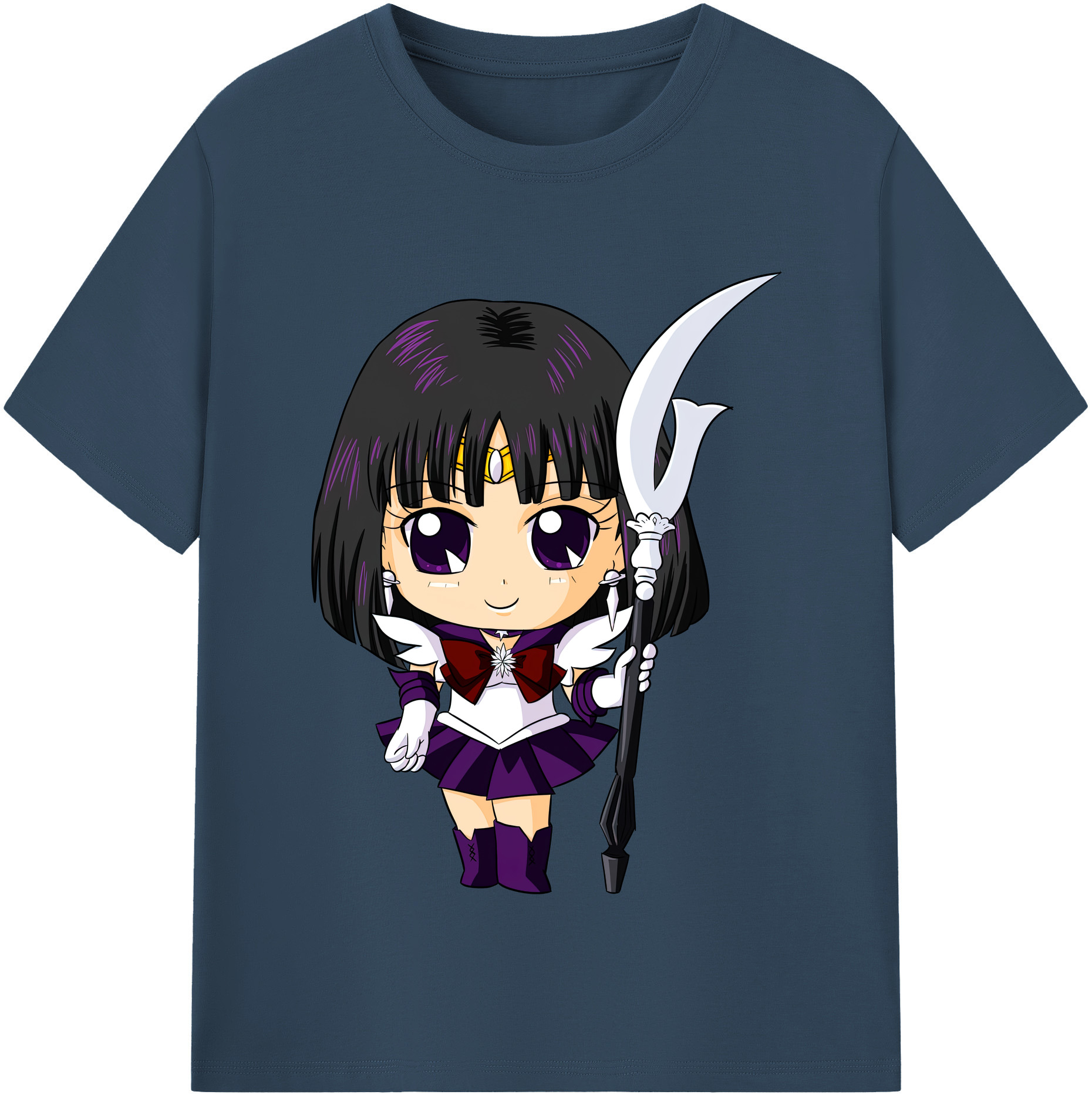 （画像用） 美少女戦士セーラームーン 土萠ほたる Sailor Moon Tomoe Hotaru （セーラーサターン；Sailor Saturn） レディースカジュアルプリントTシャツ（綿100％）