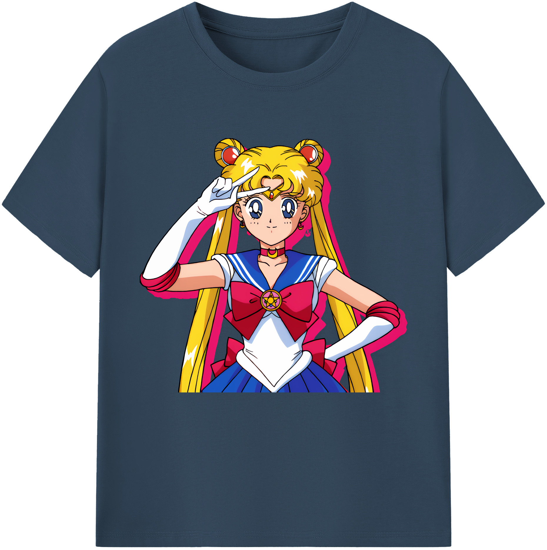 （画像用） 美少女戦士セーラームーン 月野 うさぎ つきの うさぎ Sailor Moon Tsukino Usagi レディースカジュアルプリントTシャツ（綿100％）