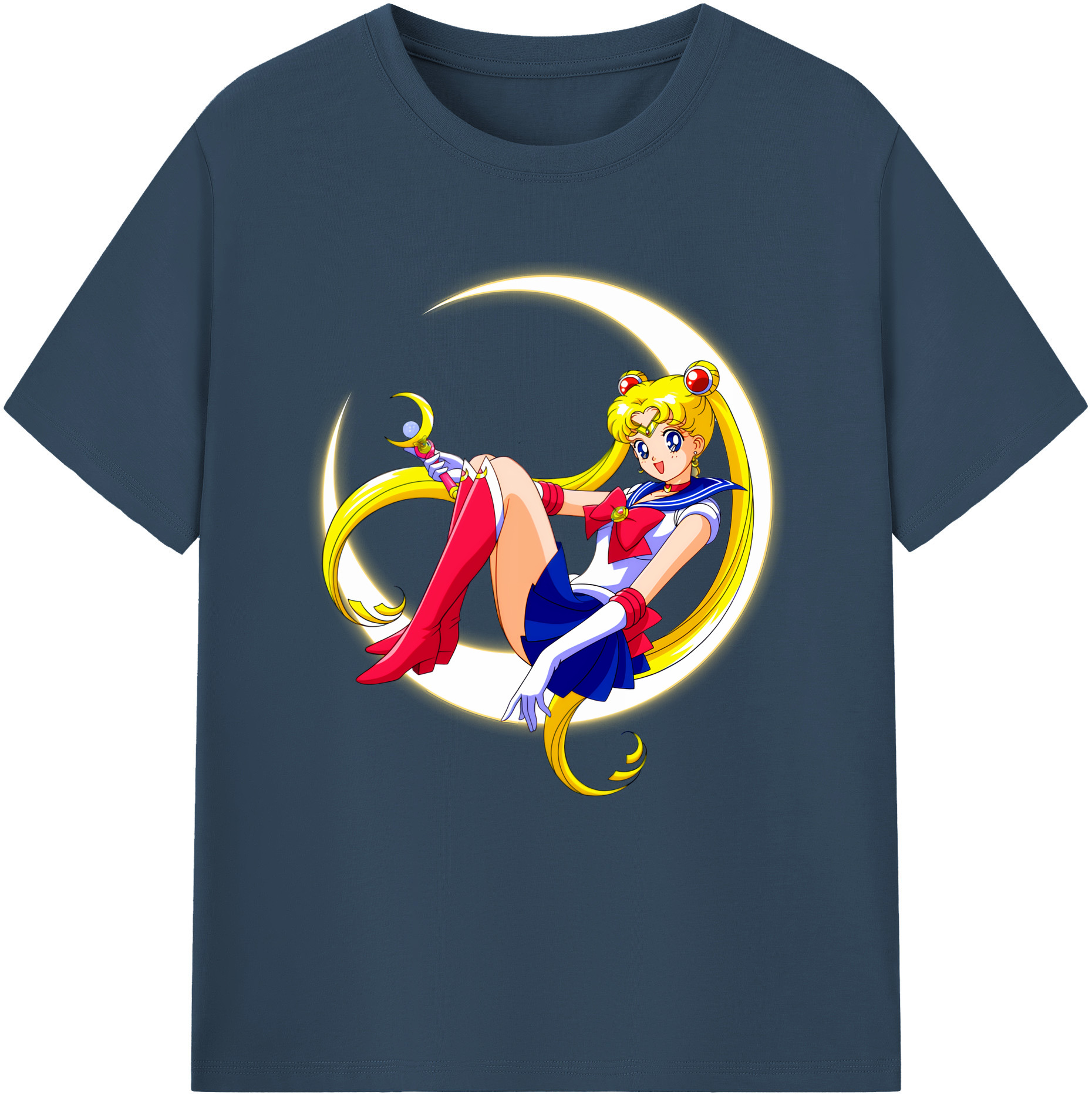 （画像用） 美少女戦士セーラームーン 月野 うさぎ つきの うさぎ Sailor Moon Tsukino Usagi レディースカジュアルプリントTシャツ（綿100％）