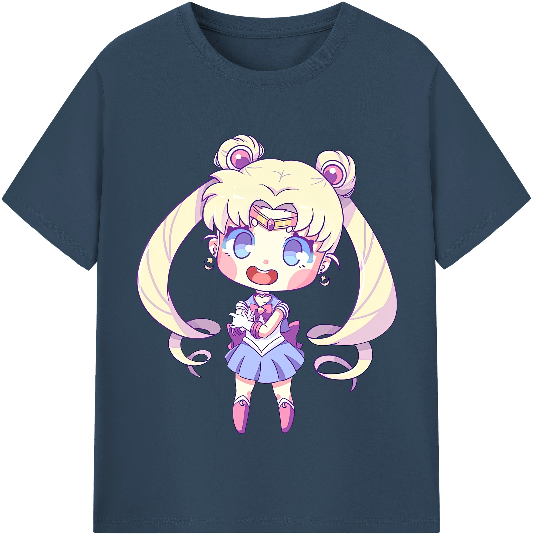 （画像用） 美少女戦士セーラームーン 月野 うさぎ つきの うさぎ Sailor Moon Tsukino Usagi レディースカジュアルプリントTシャツ（綿100％）