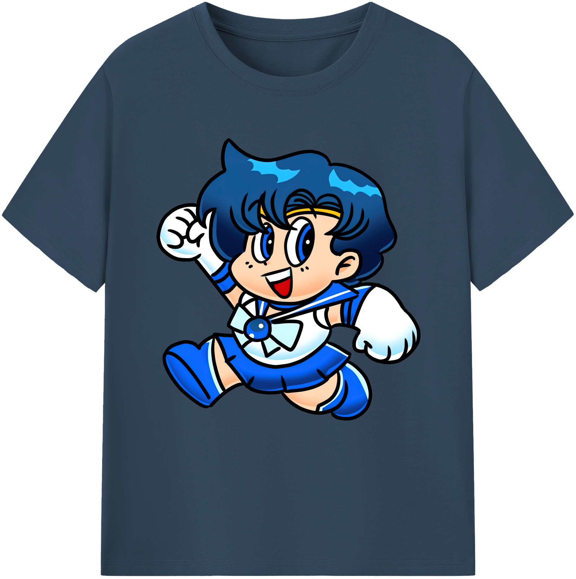 （画像用） 美少女戦士セーラームーン 水野 亜美 みずの あみ Sailor Moon Mizuno Ami レディースカジュアルプリントTシャツ（綿100％）