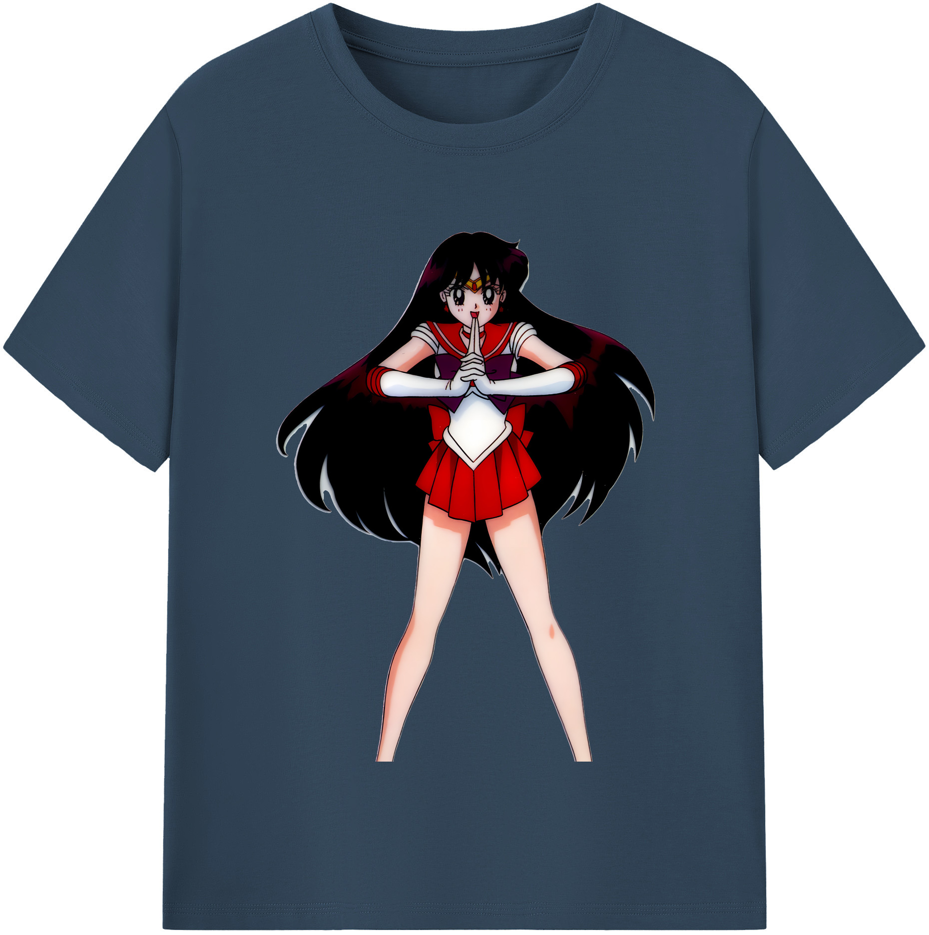 （画像用） 美少女戦士セーラームーン 火野レイ ひの レイ Sailor Moon Hino Rei （セーラーマーズ,Sailor Mars） レディースカジュアルプリントTシャツ（綿100％）