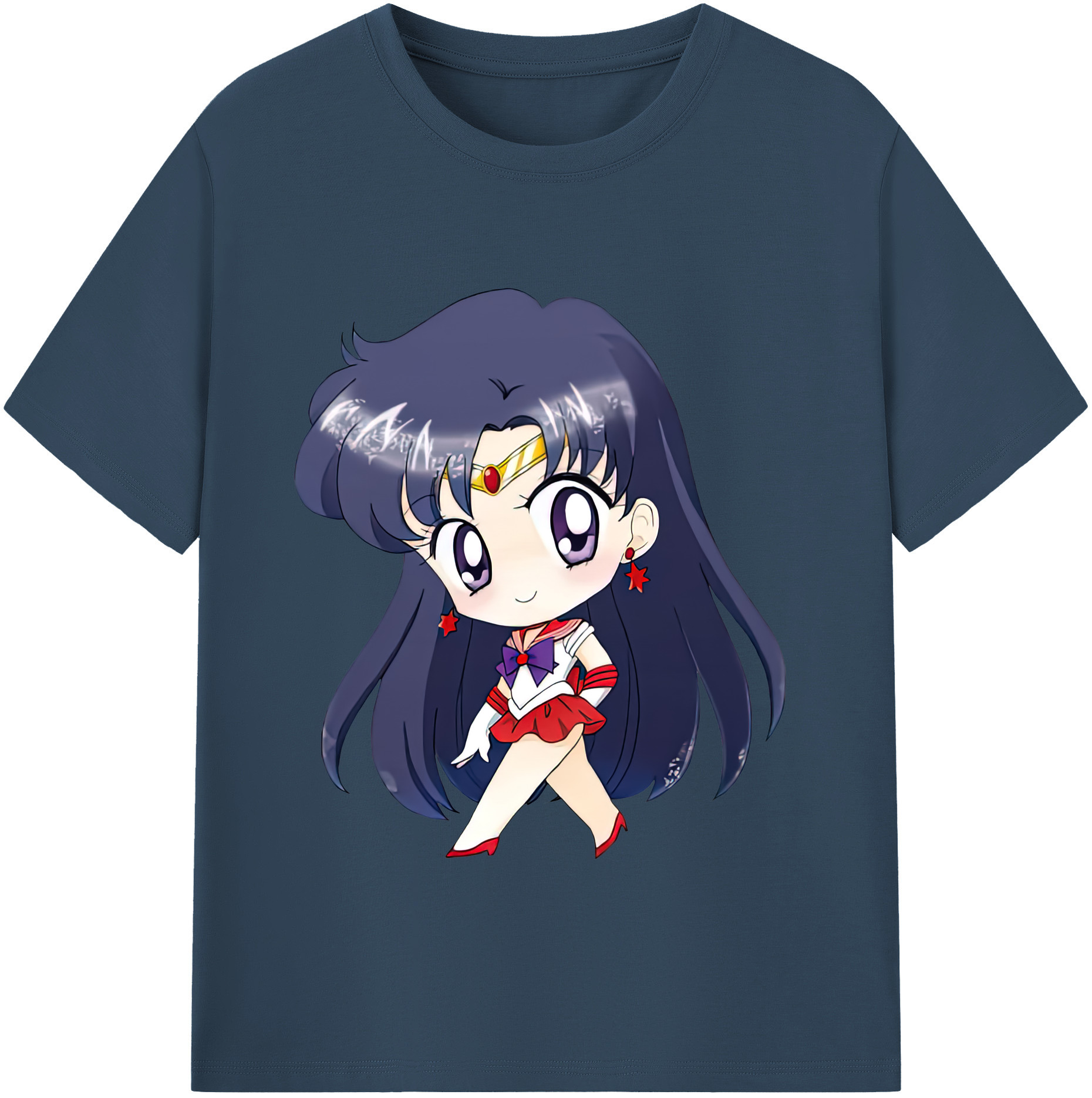 （画像用） 美少女戦士セーラームーン 火野レイ ひの レイ Sailor Moon Hino Rei （セーラーマーズ,Sailor Mars） レディースカジュアルプリントTシャツ（綿100％）