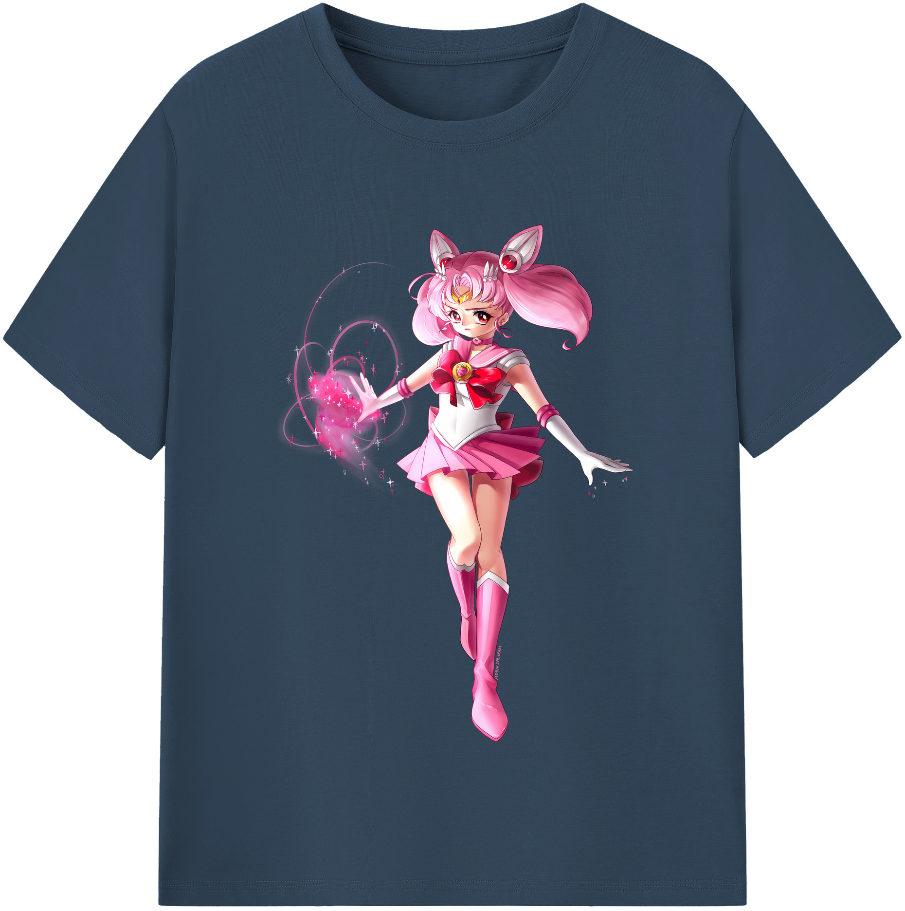 （画像用） 美少女戦士セーラームーン ちびうさ Sailor Moon Chibiusa Tsukino Usagi Small Lady Serenity レディースカジュアルプリントTシャツ（綿100％）