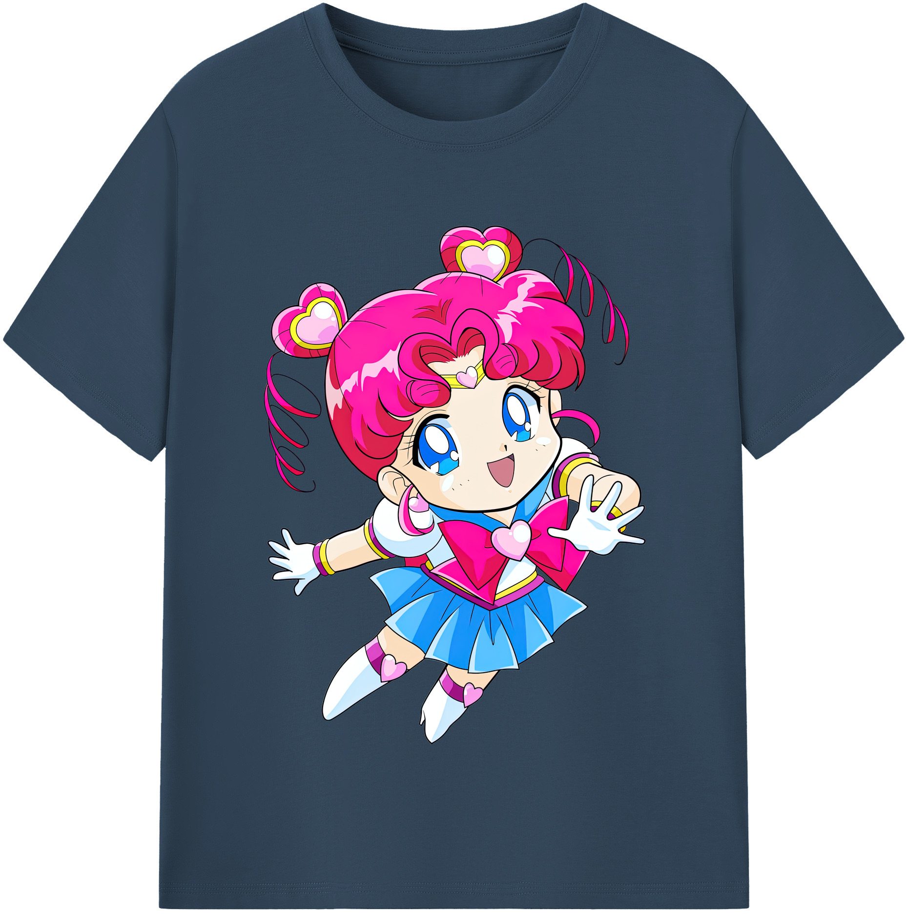 （画像用） 美少女戦士セーラームーン ちびうさ Sailor Moon Chibiusa Tsukino Usagi Small Lady Serenity レディースカジュアルプリントTシャツ（綿100％）