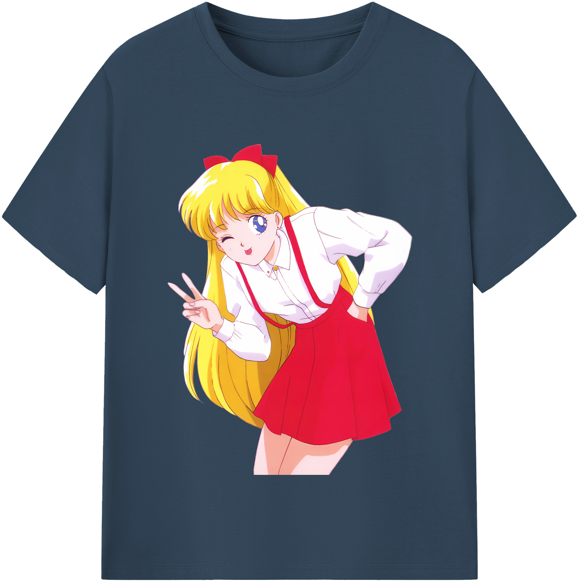 （画像用） 美少女戦士セーラームーン 愛野 美奈子 あいの みなこ Sailor Moon Aino Minako レディースカジュアルプリントTシャツ（綿100％）