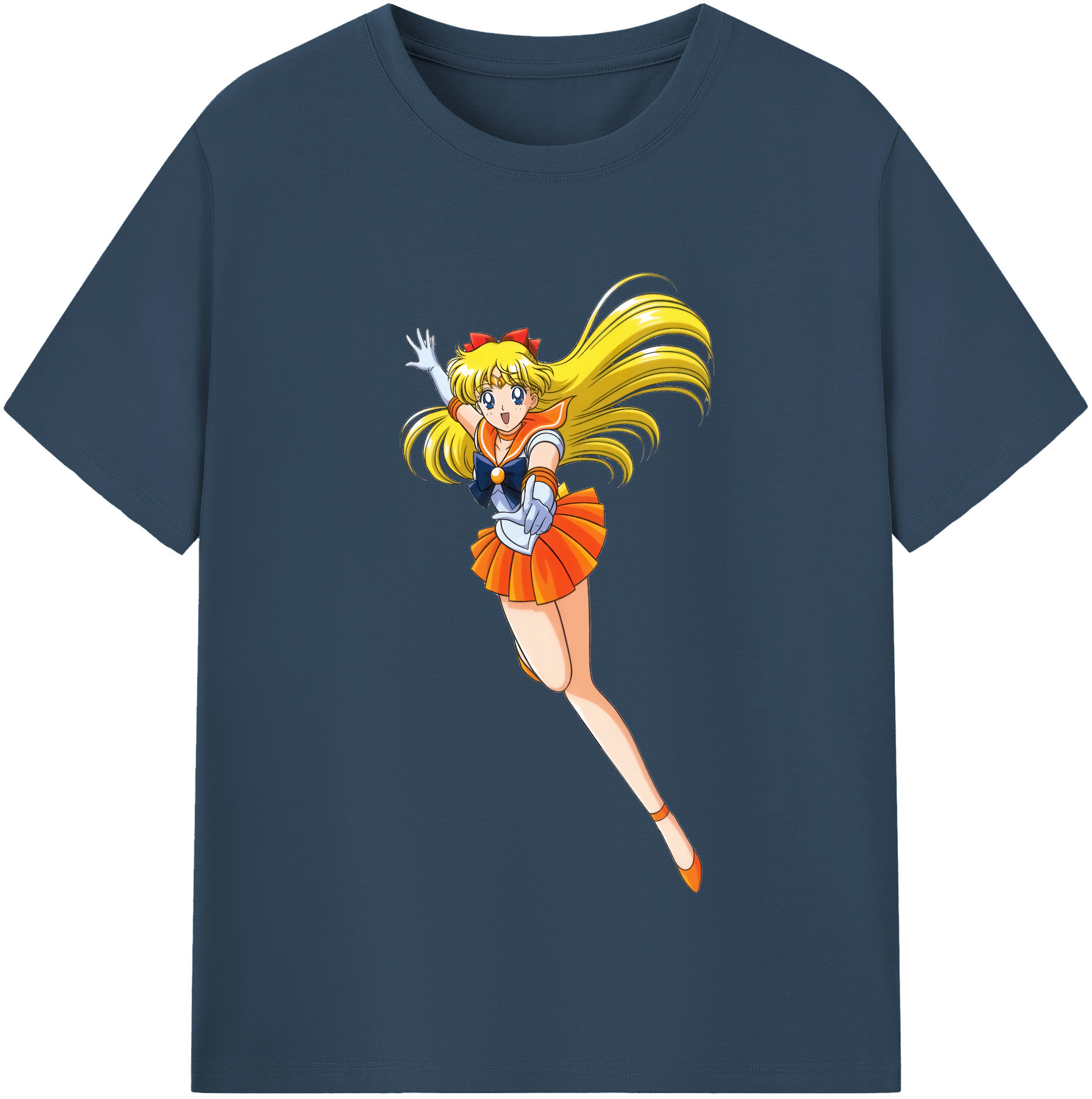 （画像用） 美少女戦士セーラームーン 愛野 美奈子 あいの みなこ Sailor Moon Aino Minako レディースカジュアルプリントTシャツ（綿100％）