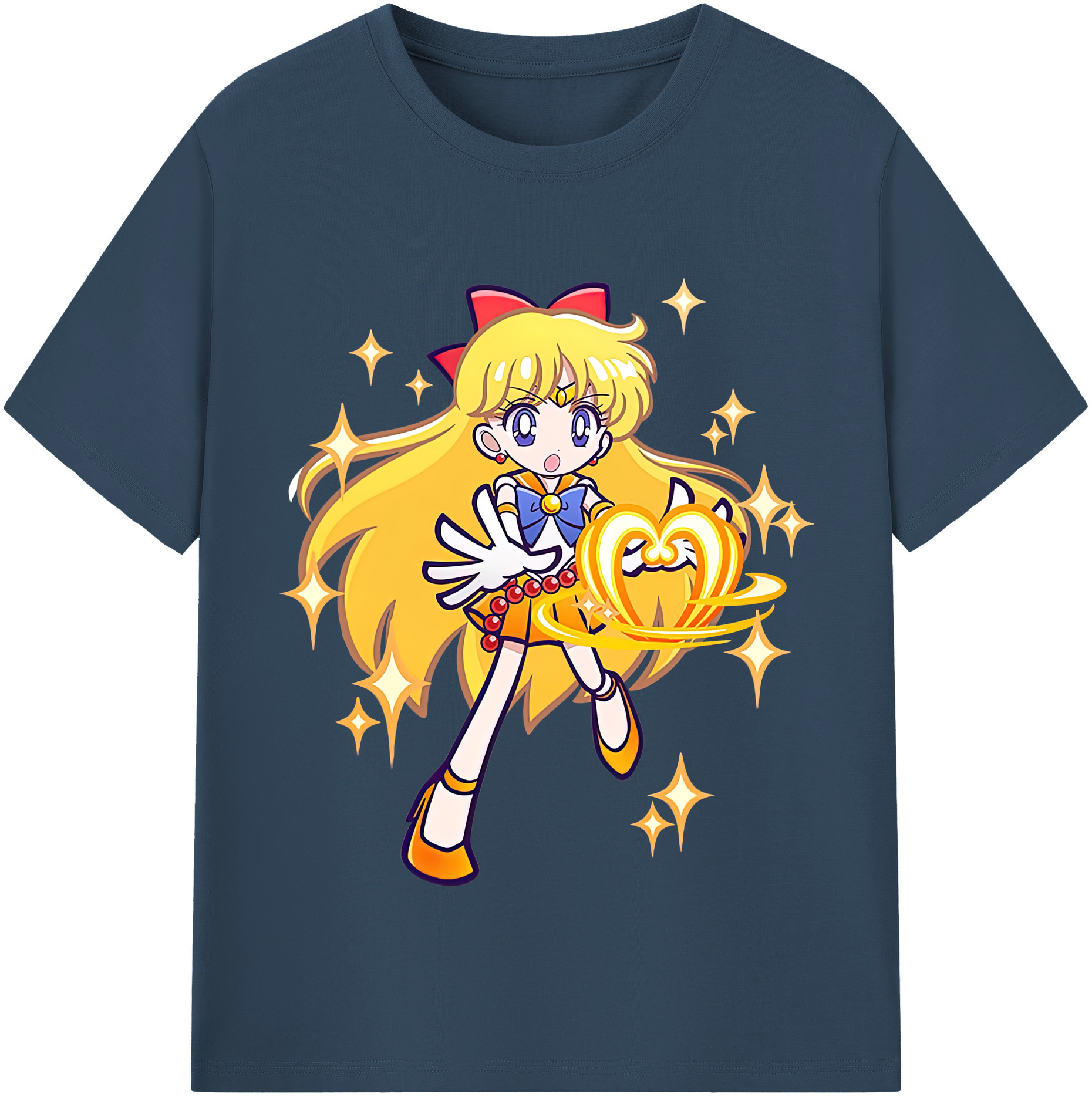 （画像用） 美少女戦士セーラームーン 愛野 美奈子 あいの みなこ Sailor Moon Aino Minako レディースカジュアルプリントTシャツ（綿100％）