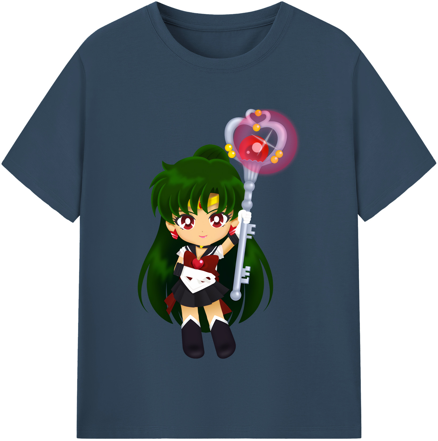 （画像用） 美少女戦士セーラームーン 冥王せつな Sailor Moon Meiou Setsuna レディースカジュアルプリントTシャツ（綿100％）