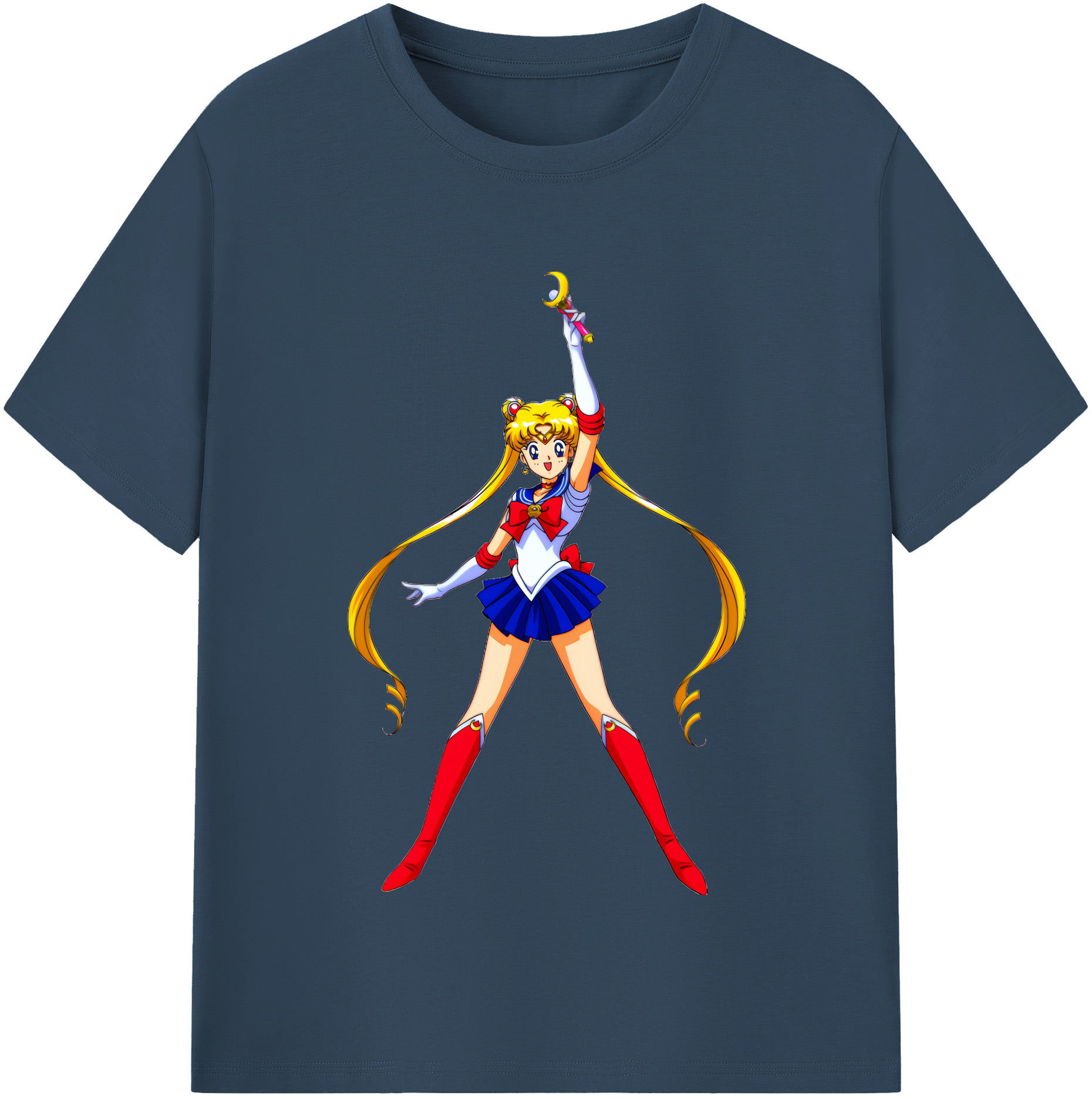 （画像用） 美少女戦士セーラームーン 月野 うさぎ つきの うさぎ Sailor Moon Tsukino Usagi レディースカジュアルプリントTシャツ（綿100％）