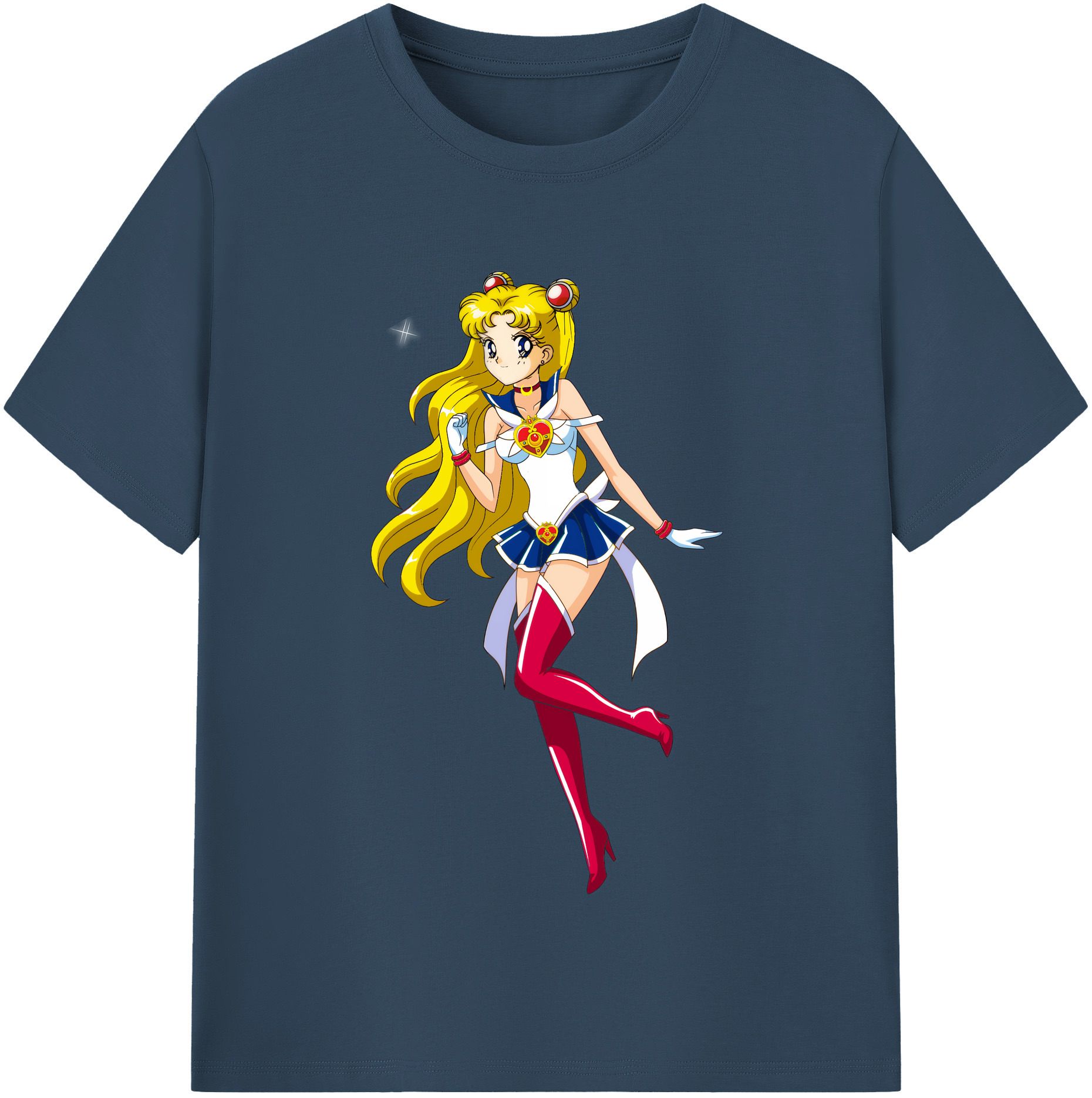 （画像用） 美少女戦士セーラームーン 月野 うさぎ つきの うさぎ Sailor Moon Tsukino Usagi レディースカジュアルプリントTシャツ（綿100％）