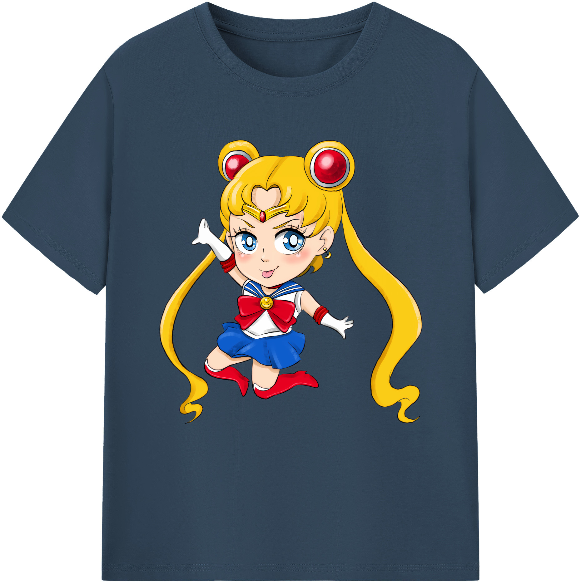 （画像用） 美少女戦士セーラームーン 月野 うさぎ つきの うさぎ Sailor Moon Tsukino Usagi レディースカジュアルプリントTシャツ（綿100％）