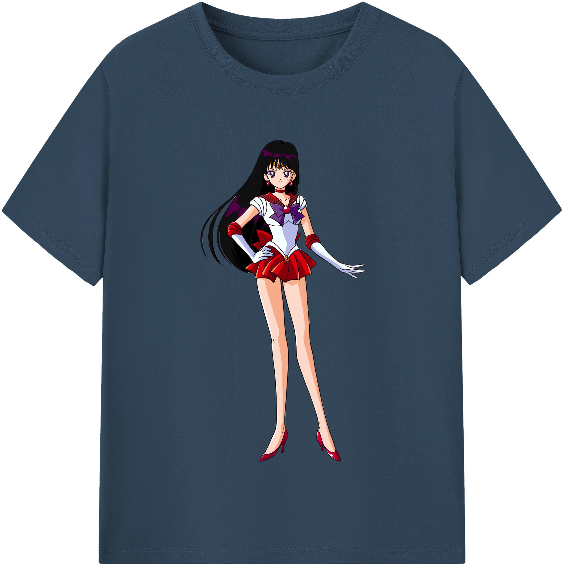 （画像用） 美少女戦士セーラームーン 火野レイ ひの レイ Sailor Moon Hino Rei （セーラーマーズ,Sailor Mars） レディースカジュアルプリントTシャツ（綿100％）