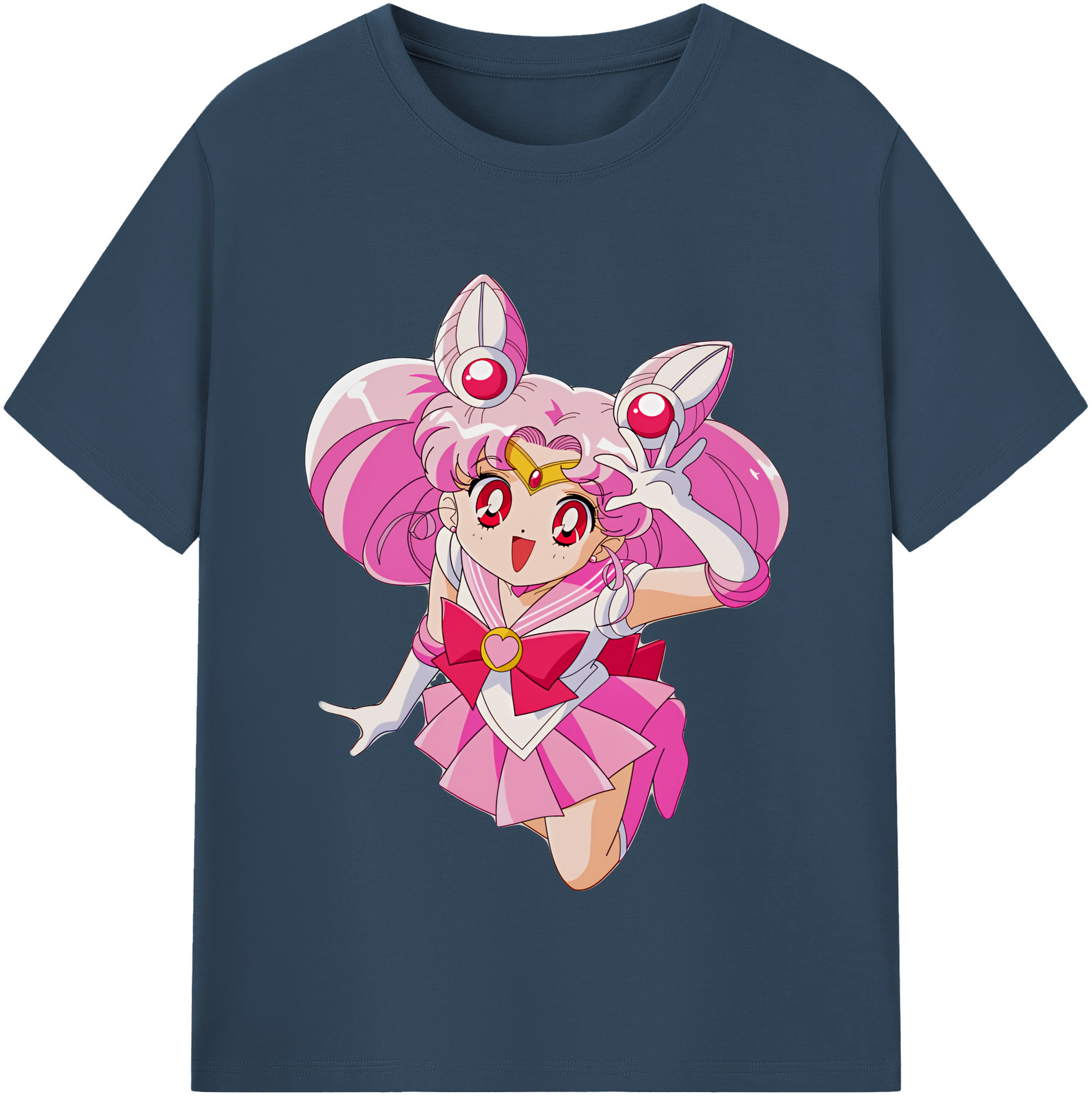 （画像用） 美少女戦士セーラームーン ちびうさ Sailor Moon Chibiusa Tsukino Usagi Small Lady Serenity レディースカジュアルプリントTシャツ（綿100％）