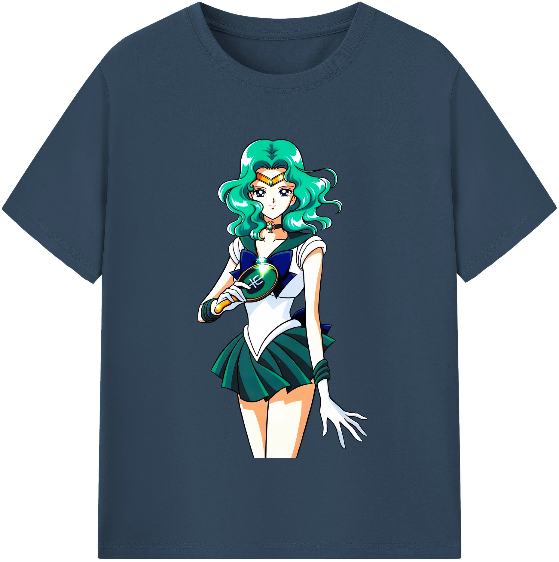 （画像用） 美少女戦士セーラームーン 海王 みちる（かいおう みちる） Sailor Moon Kaiou Michiru レディースカジュアルプリントTシャツ（綿100％）