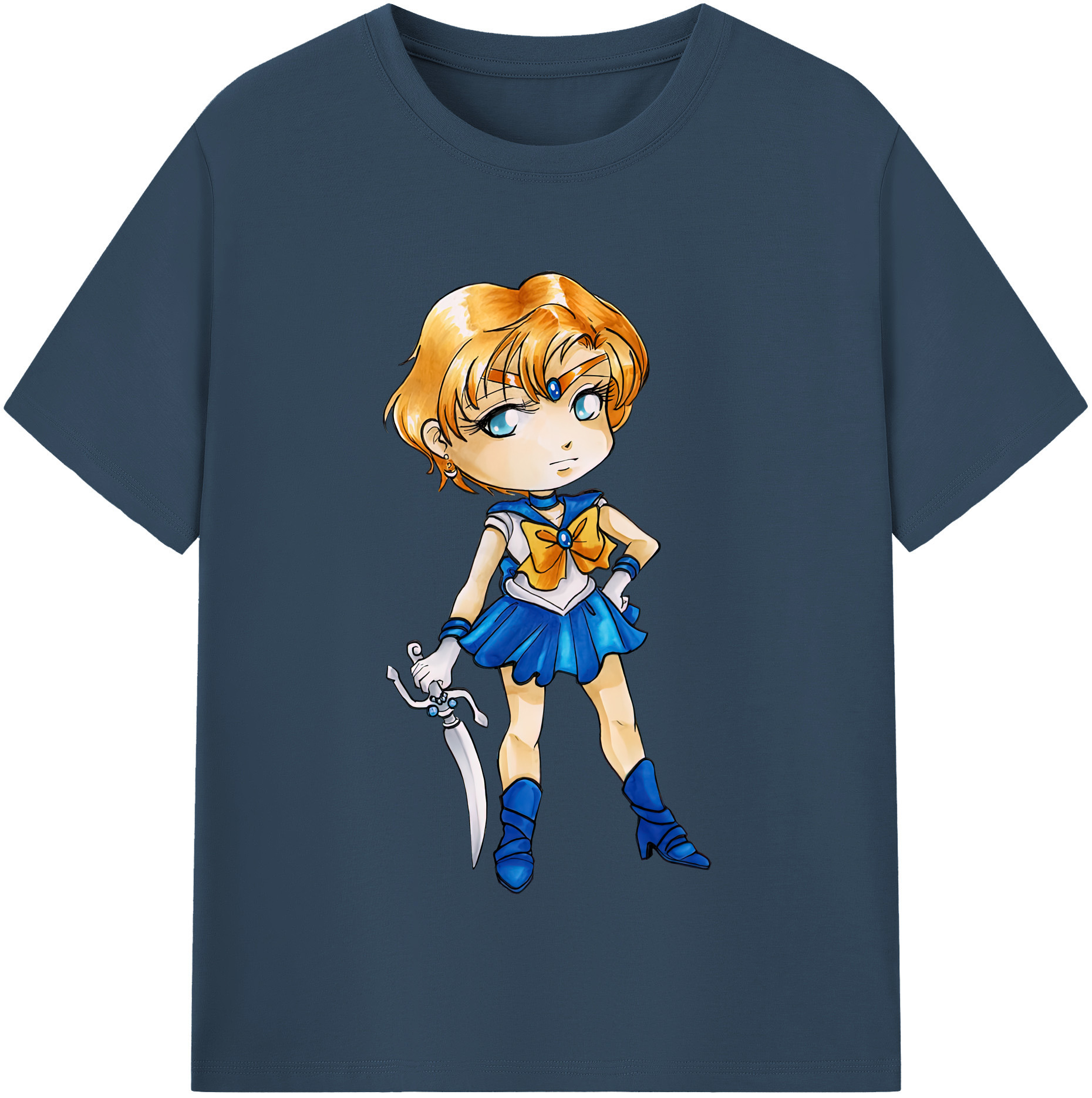 （画像用） 美少女戦士セーラームーン 天王はるか Sailor Moon Tenoh Haruka レディースカジュアルプリントTシャツ（綿100％）