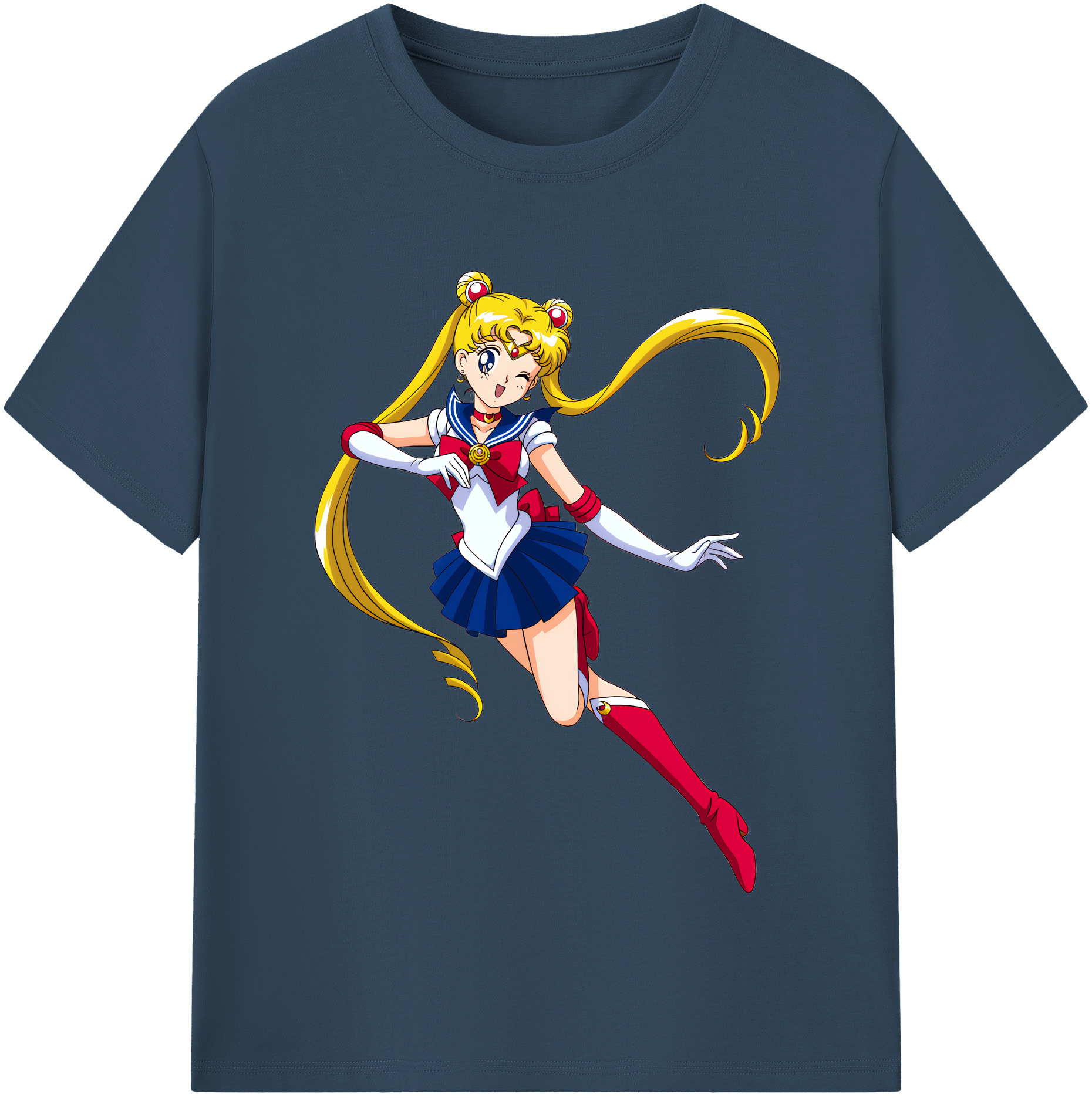 （画像用） 美少女戦士セーラームーン 月野 うさぎ つきの うさぎ Sailor Moon Tsukino Usagi レディースカジュアルプリントTシャツ（綿100％）