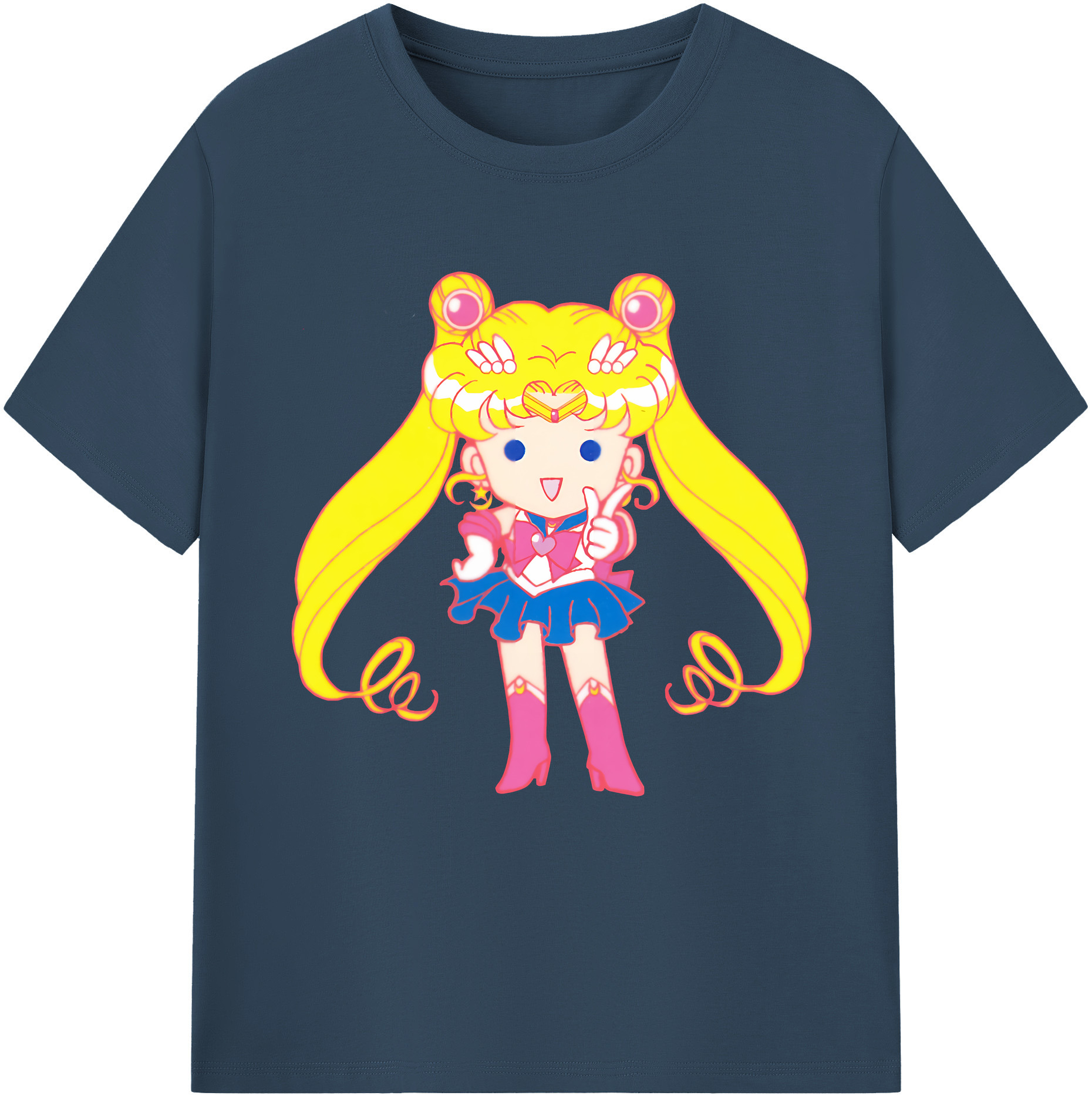 （画像用） 美少女戦士セーラームーン 月野 うさぎ つきの うさぎ Sailor Moon Tsukino Usagi レディースカジュアルプリントTシャツ（綿100％）