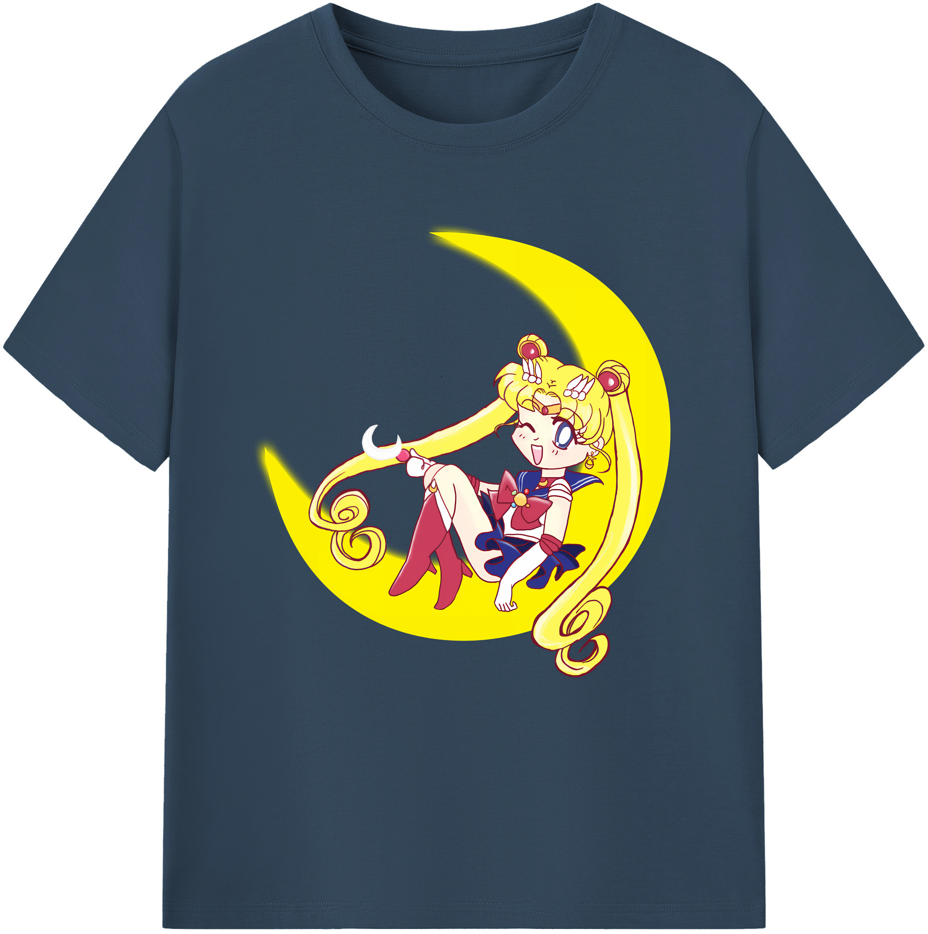 （画像用） 美少女戦士セーラームーン 月野 うさぎ つきの うさぎ Sailor Moon Tsukino Usagi レディースカジュアルプリントTシャツ（綿100％）