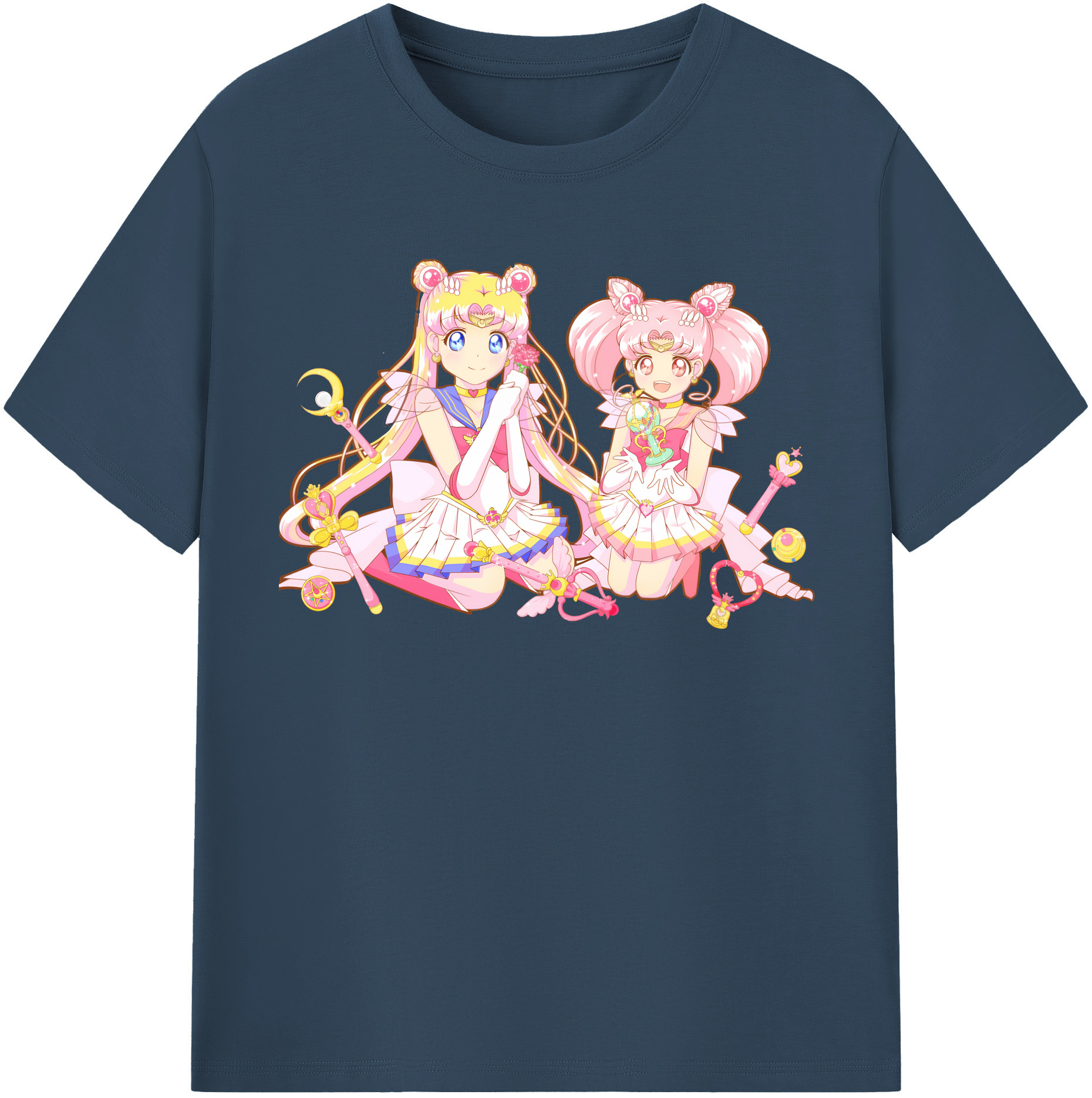 （画像用） 美少女戦士セーラームーン 月野 うさぎ つきの うさぎ Sailor Moon Tsukino Usagi レディースカジュアルプリントTシャツ（綿100％）