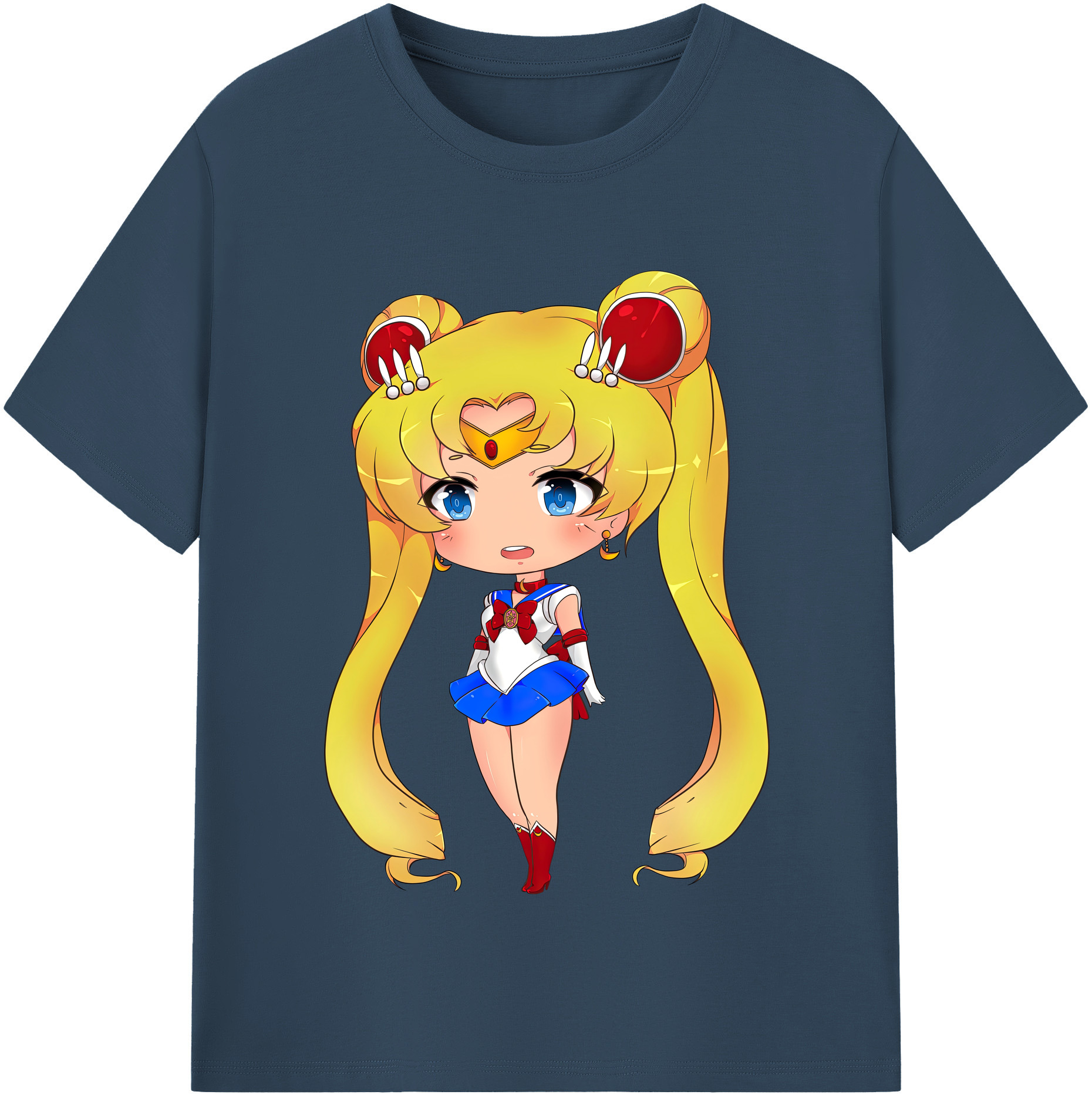 （画像用） 美少女戦士セーラームーン 月野 うさぎ つきの うさぎ Sailor Moon Tsukino Usagi レディースカジュアルプリントTシャツ（綿100％）