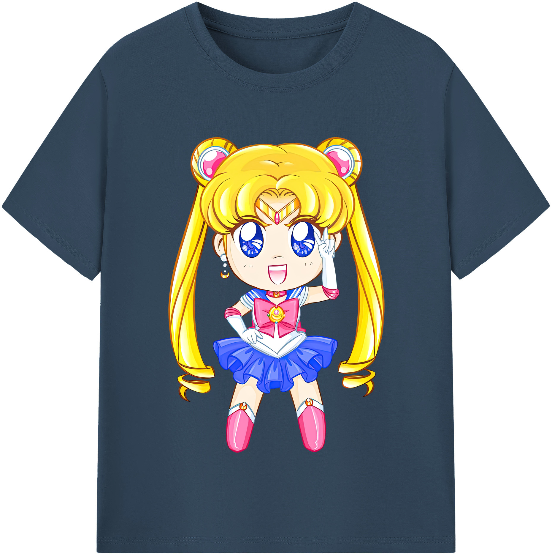 （画像用） 美少女戦士セーラームーン 月野 うさぎ つきの うさぎ Sailor Moon Tsukino Usagi レディースカジュアルプリントTシャツ（綿100％）